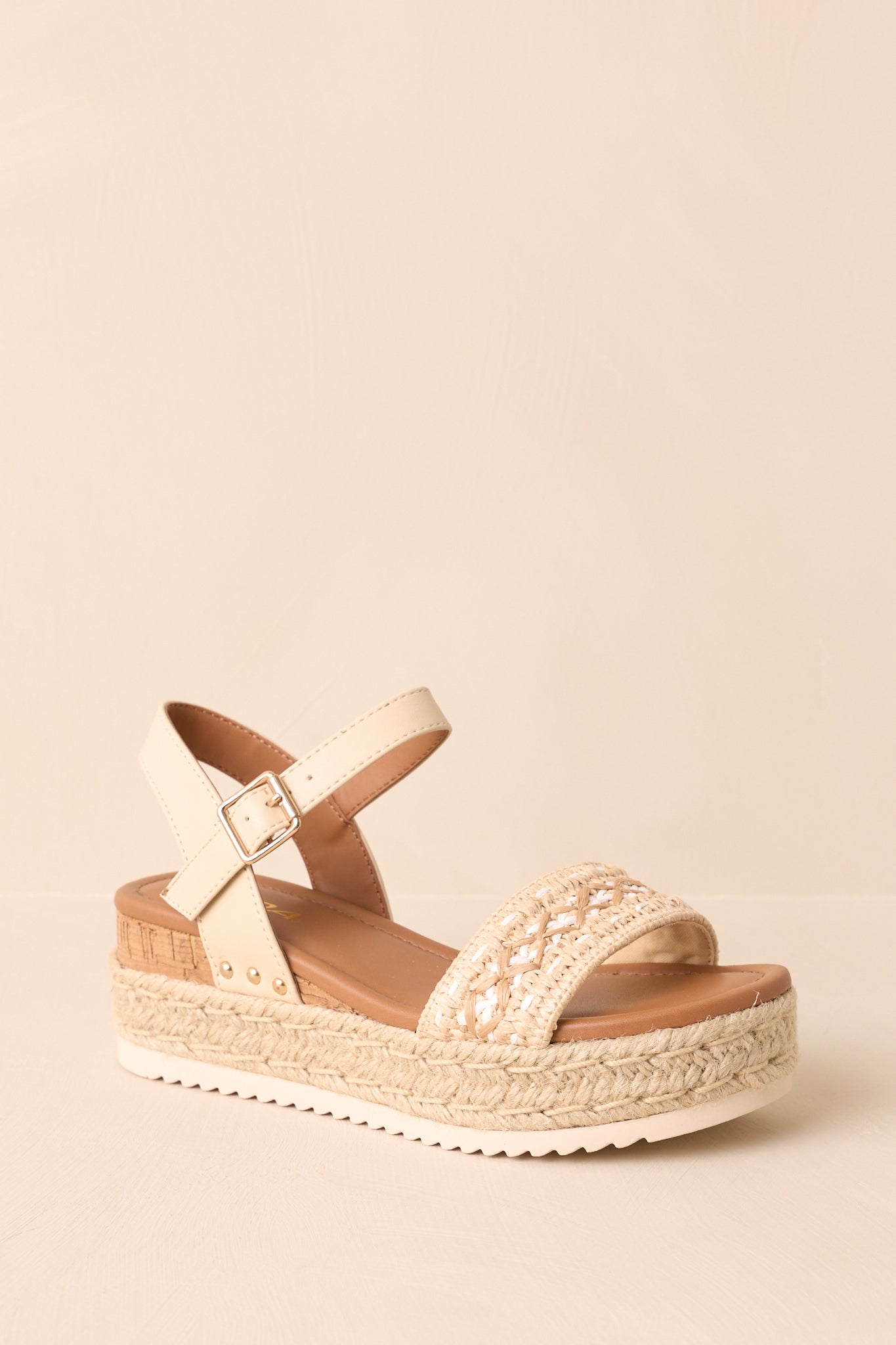 Try To Keep Up Natural Espadrille Platform Sandals