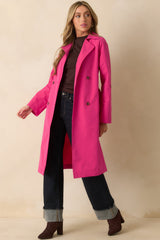 Walk It Out Magenta Trench Coat