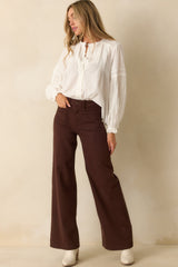Meant For More Brown Straight Leg High Waisted Jeans