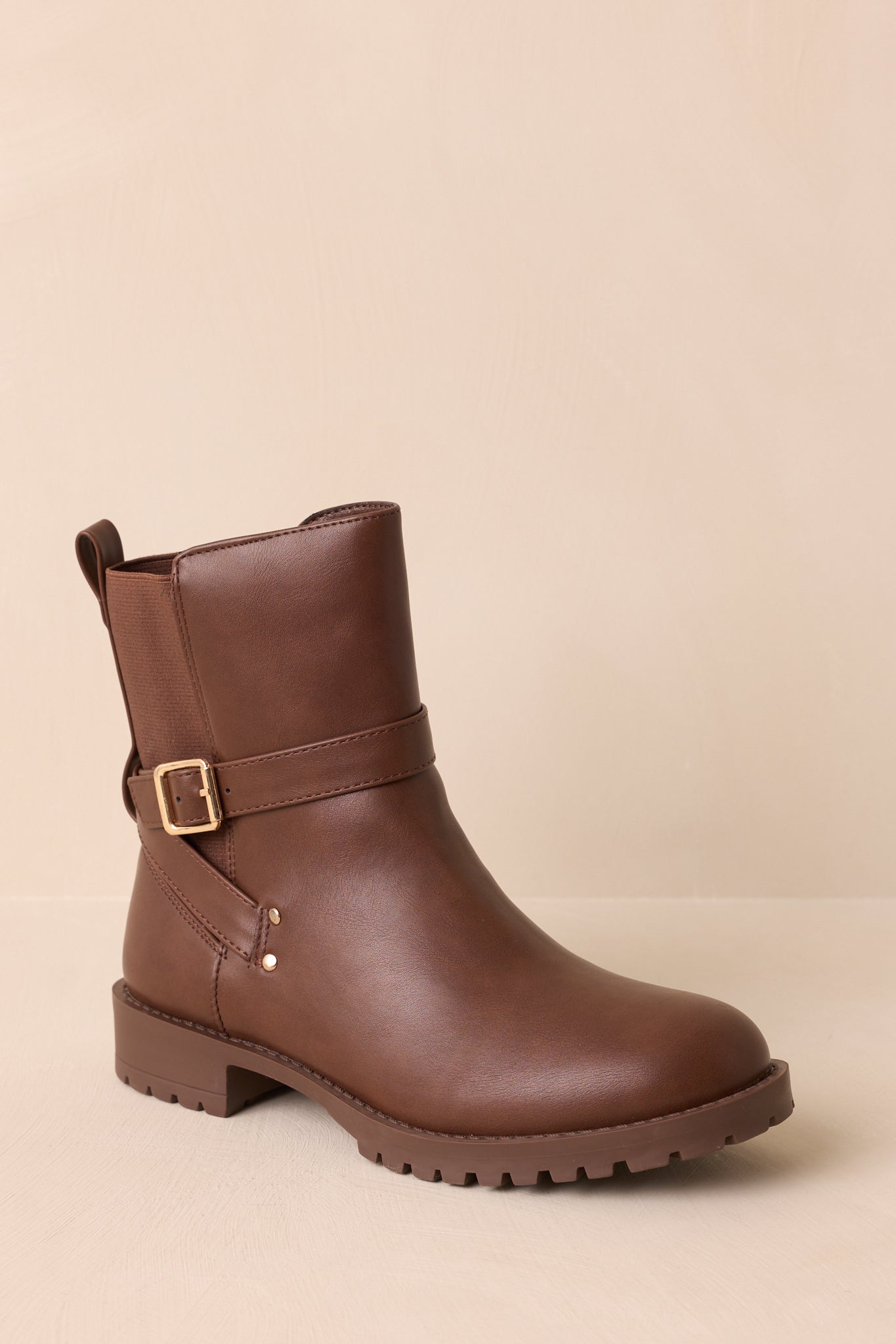Can't Help Myself Chocolate Brown Faux Leather Ankle Boots