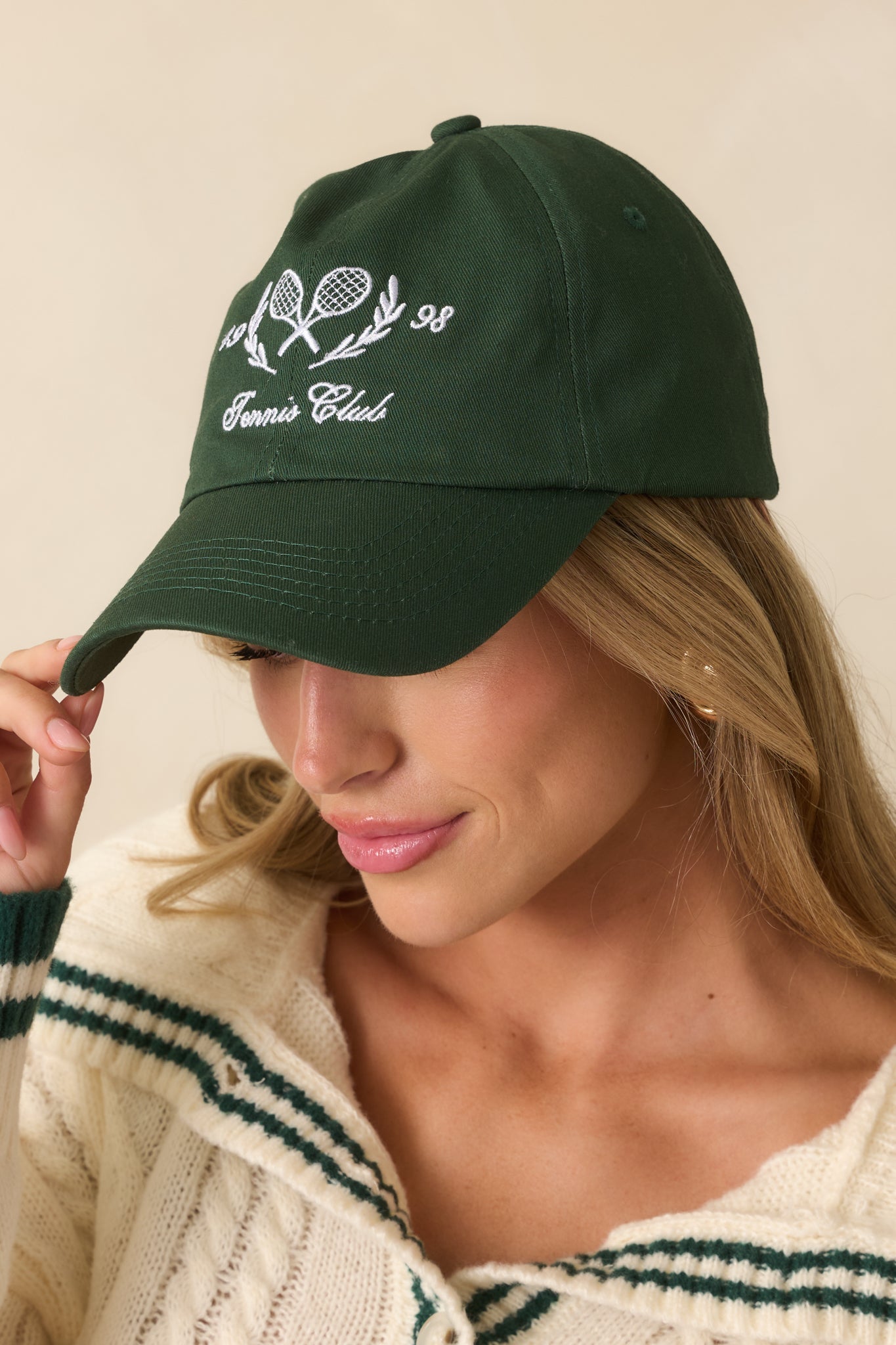 The Tennis Club 1998 Hunter Green Embroidered Cotton Baseball Cap