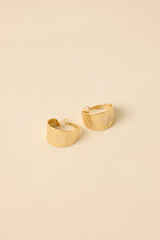 Well Said Gold Tapered Wide Hoop Earrings