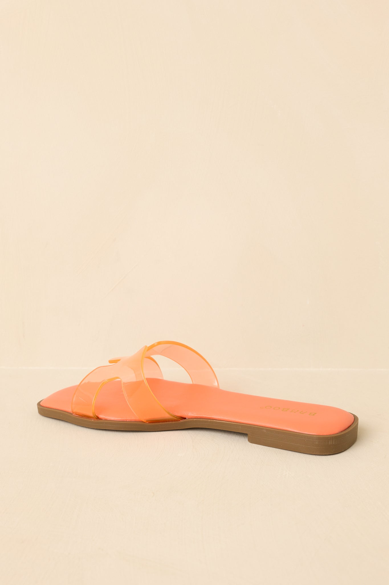 Clear the Way Orange Transparent Strap Slide Sandals