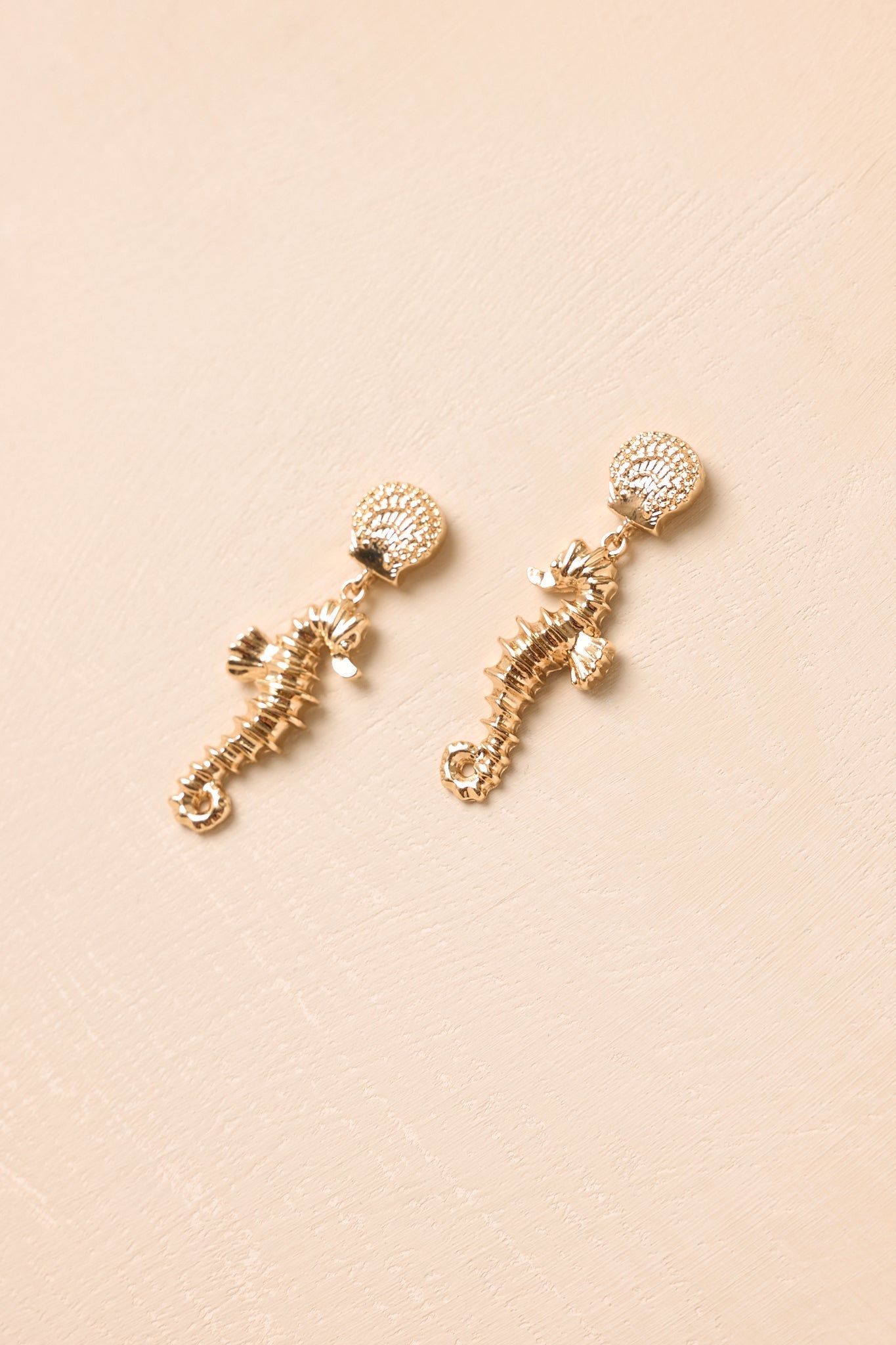Mermaid Mood Gold Seahorse Drop Earrings