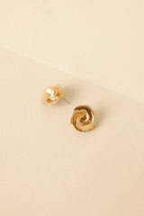 Fleur Allure Gold Floral Stud Earrings