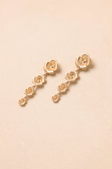 All in Bloom Gold Floral Tiered Drop Earrings
