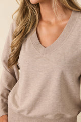 Z Supply Everyday Heather Beige French Terry V-Neck