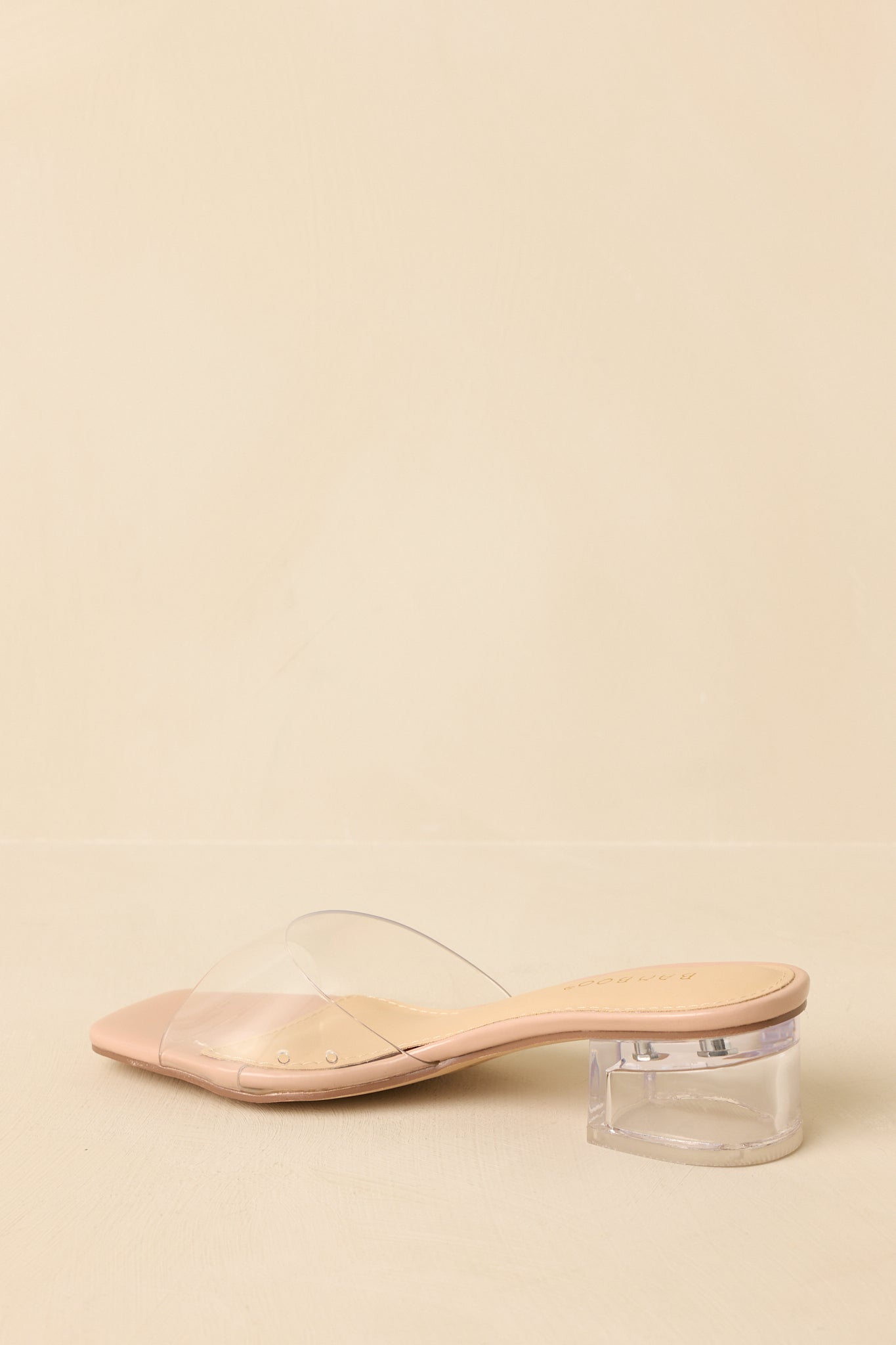 Where I Stand Beige Clear Low Block Heels