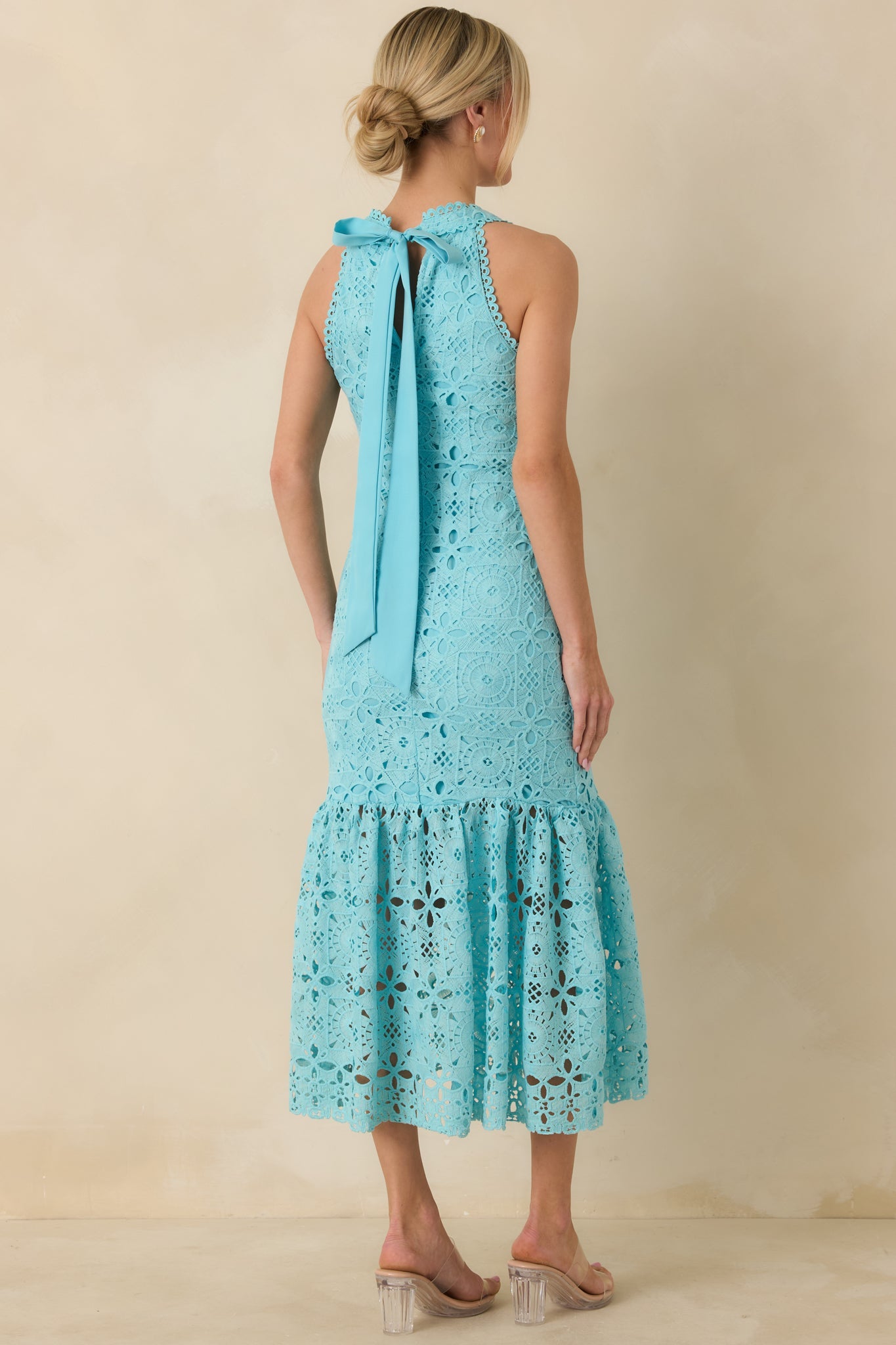 It's A New Day Horizon Blue Floral Embroidered Maxi Dress