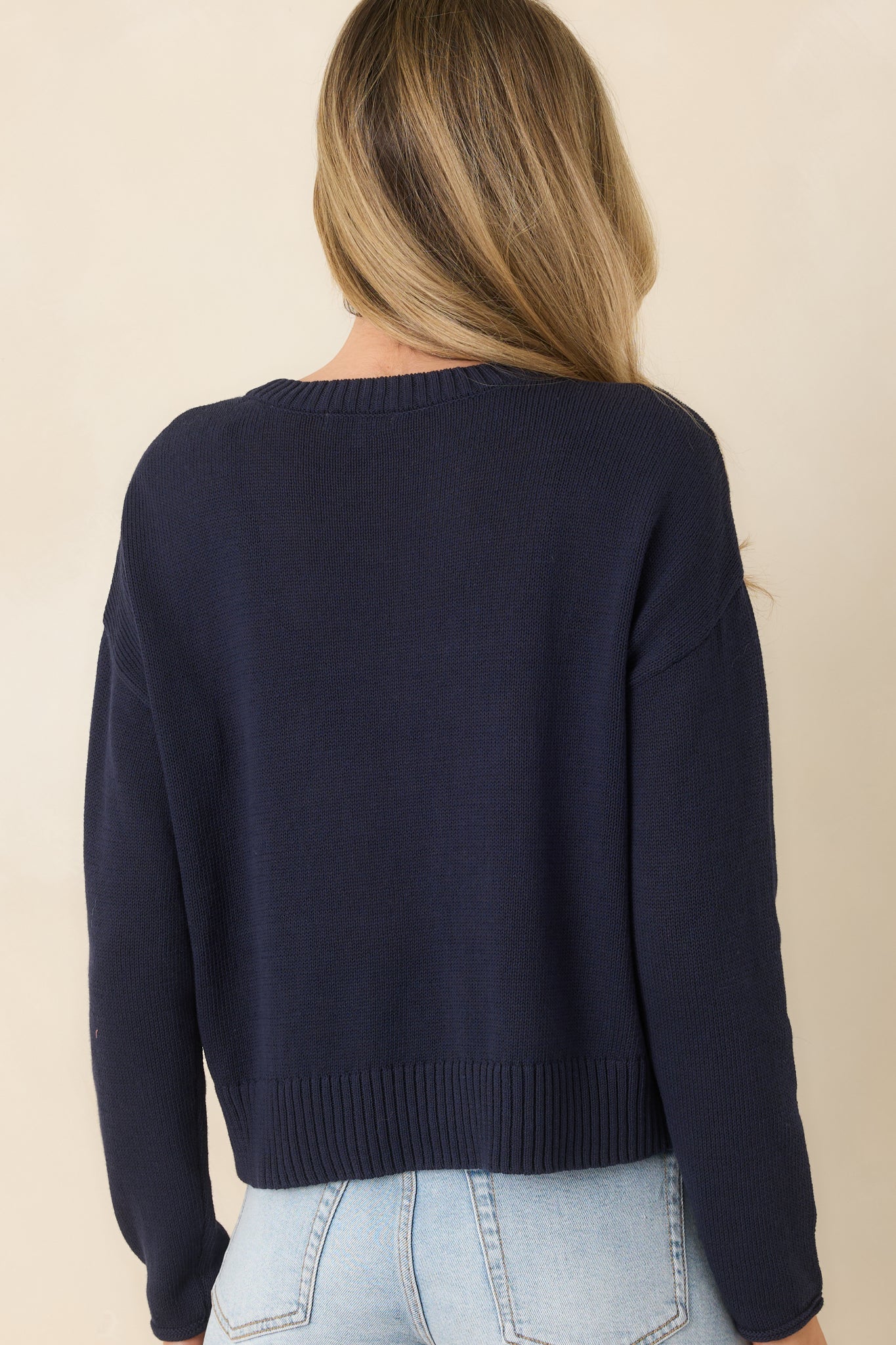Z Supply Navy Blue Cotton Après Beach Sienna Sweater