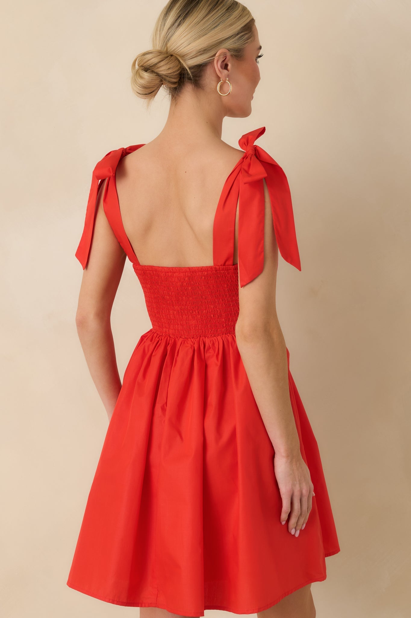 Love Without Limits Red Bow Strap Mini Dress