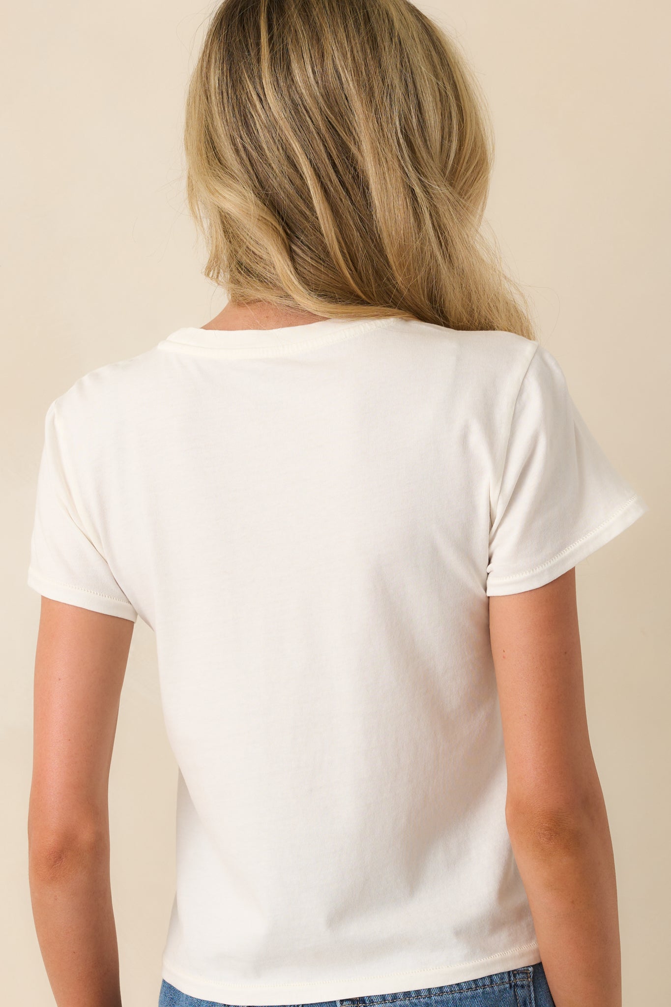 Z Supply Ivory Cotton Lovers Tourist Tee