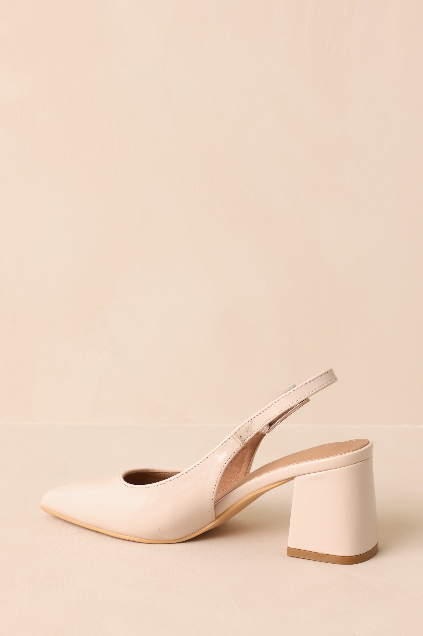 Cloud Nine Nights Ivory Patent Slingback Block Heels