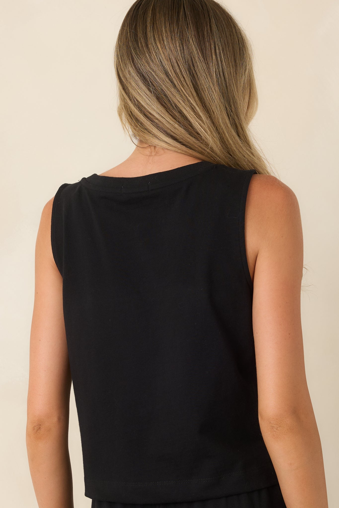 Z Supply Sloane Black Cotton V-Neck Jersey Top