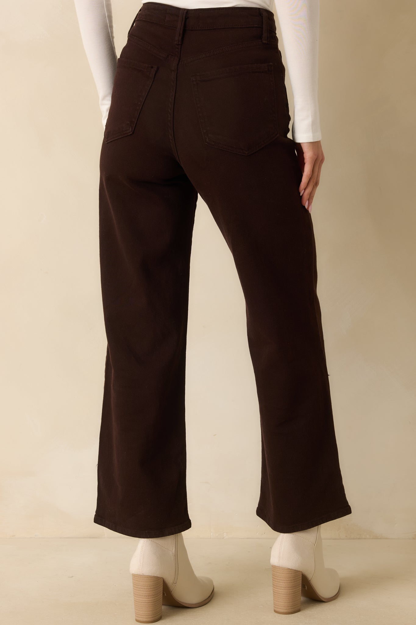 Something Amazing Dark Brown Wide Leg Jeans