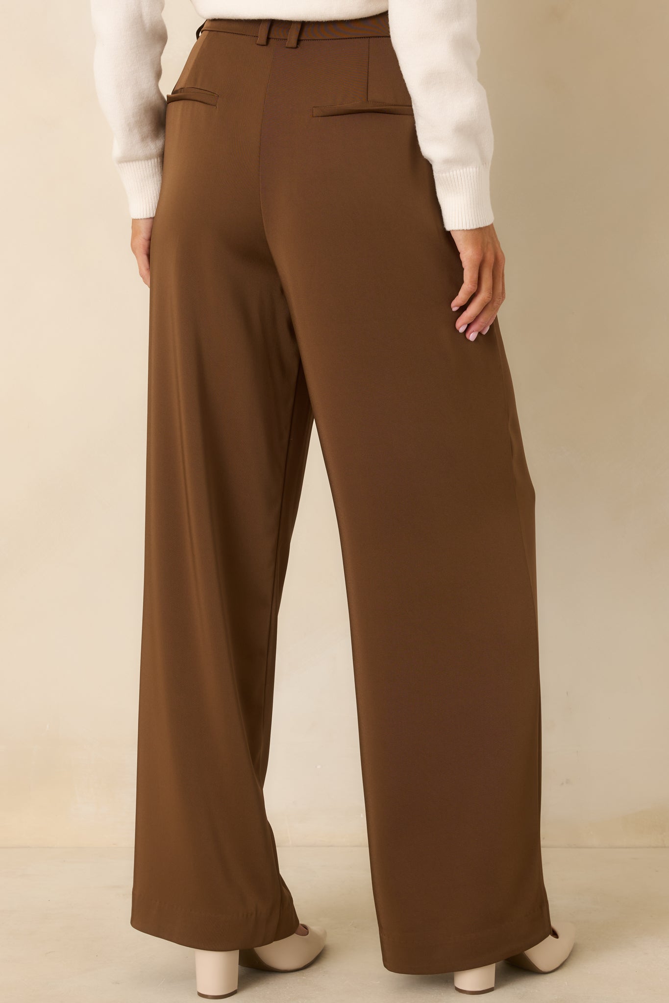 Mark My Words Brown High Waisted Wide Leg Trousers