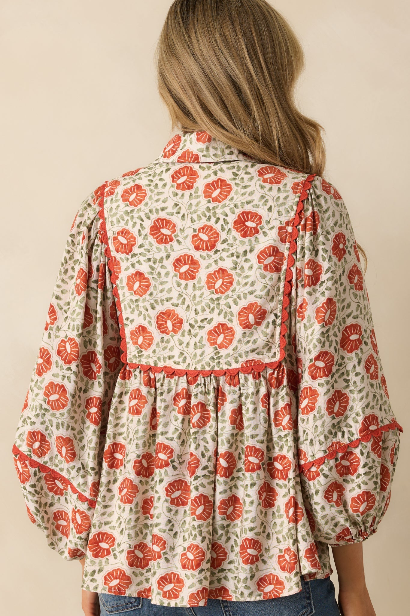 All Yours Burnt Orange Multi Floral Print Top