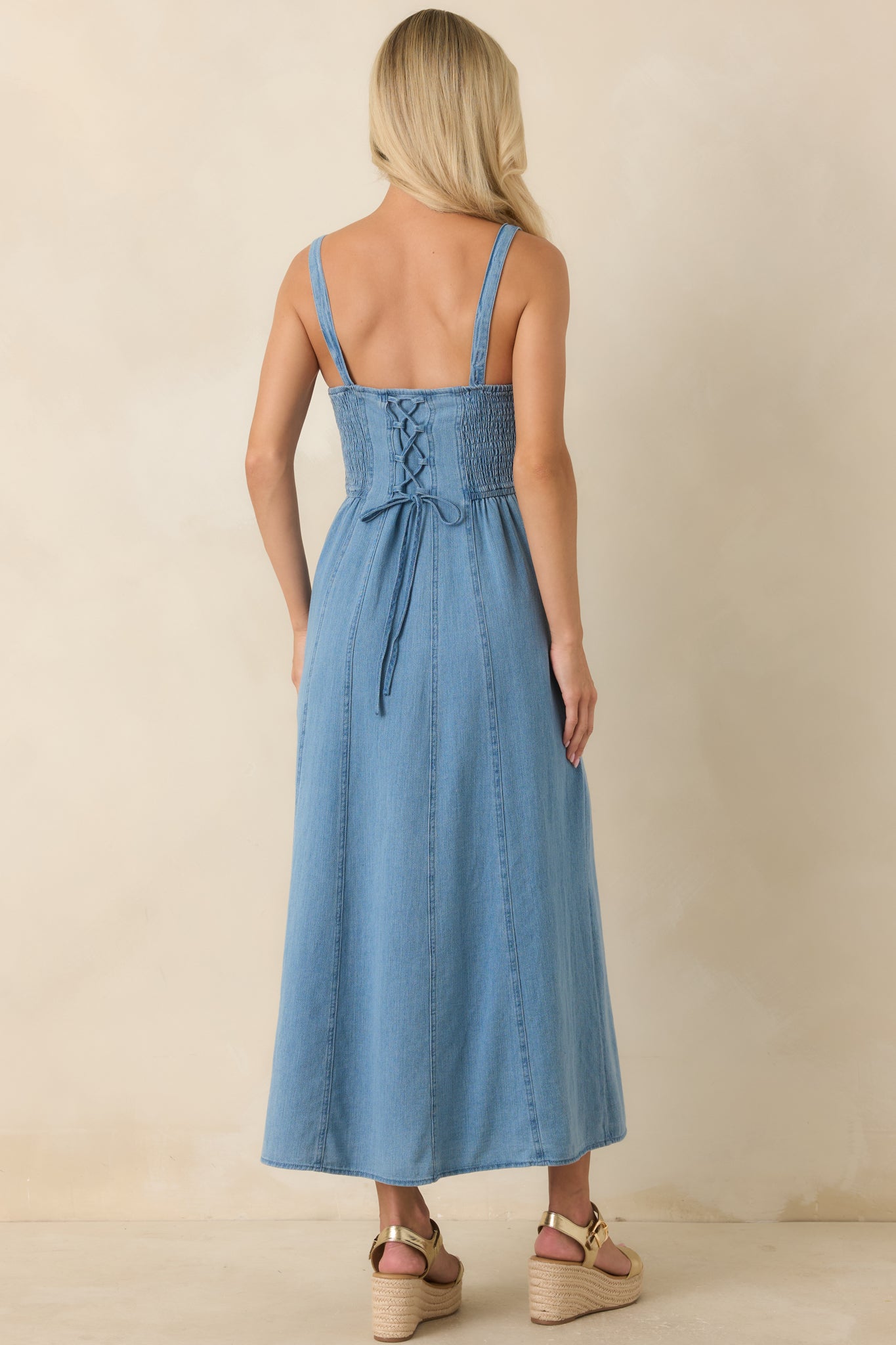 Z Supply Leonora Classic Indigo Denim Midi Dress