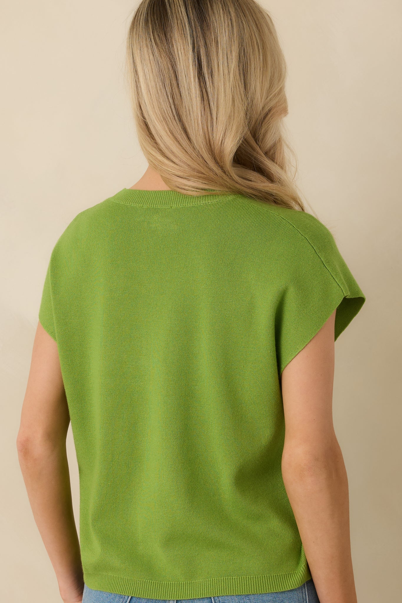 Good Things Ahead Lime Green Knit Short Sleeve Sweater