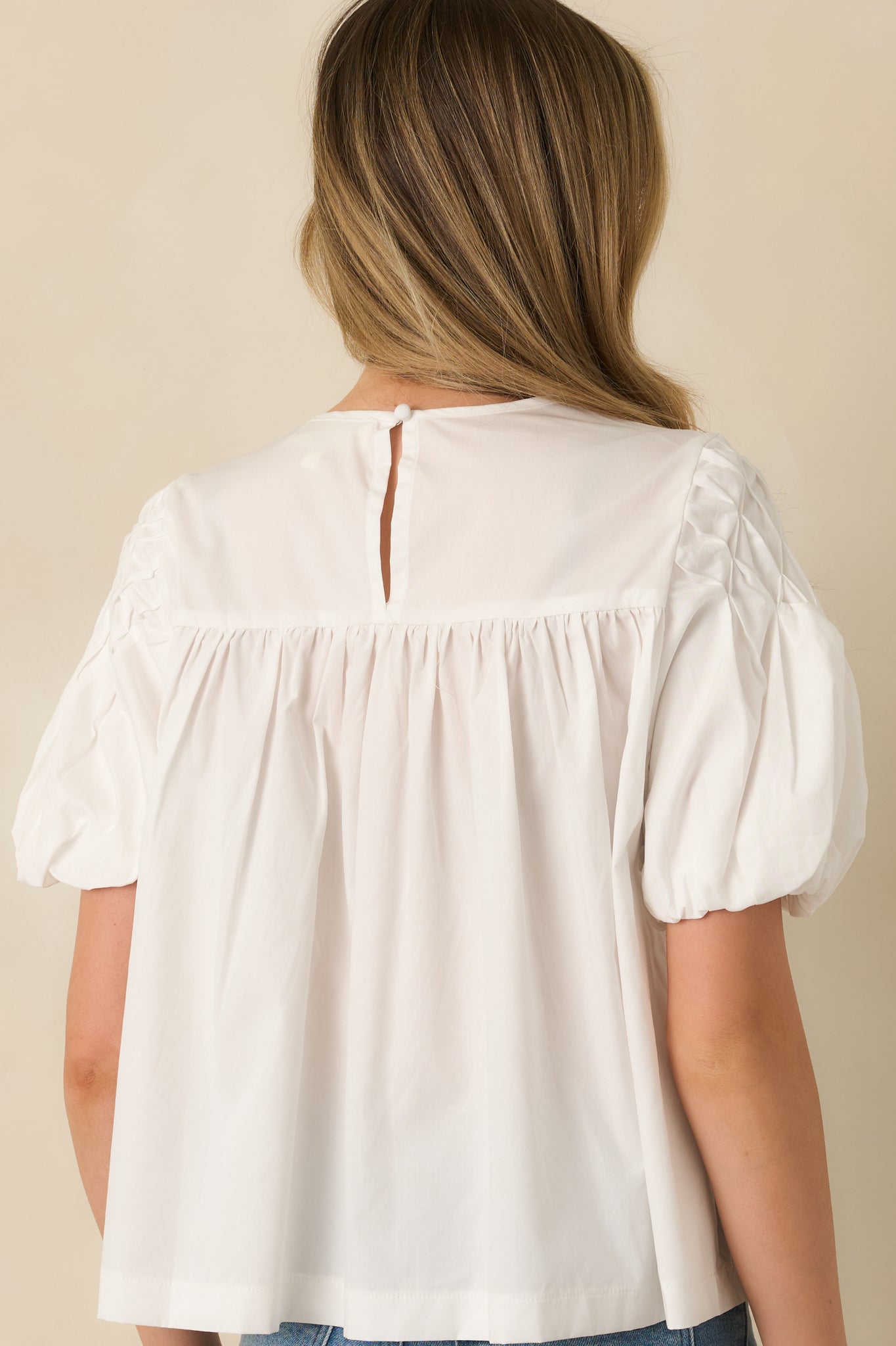 Basic Luxuries White Cotton Short Sleeve Top