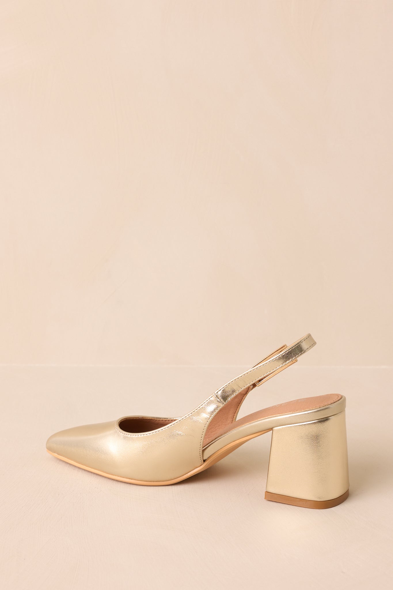 Cloud Nine Nights Gold Patent Slingback Block Heels