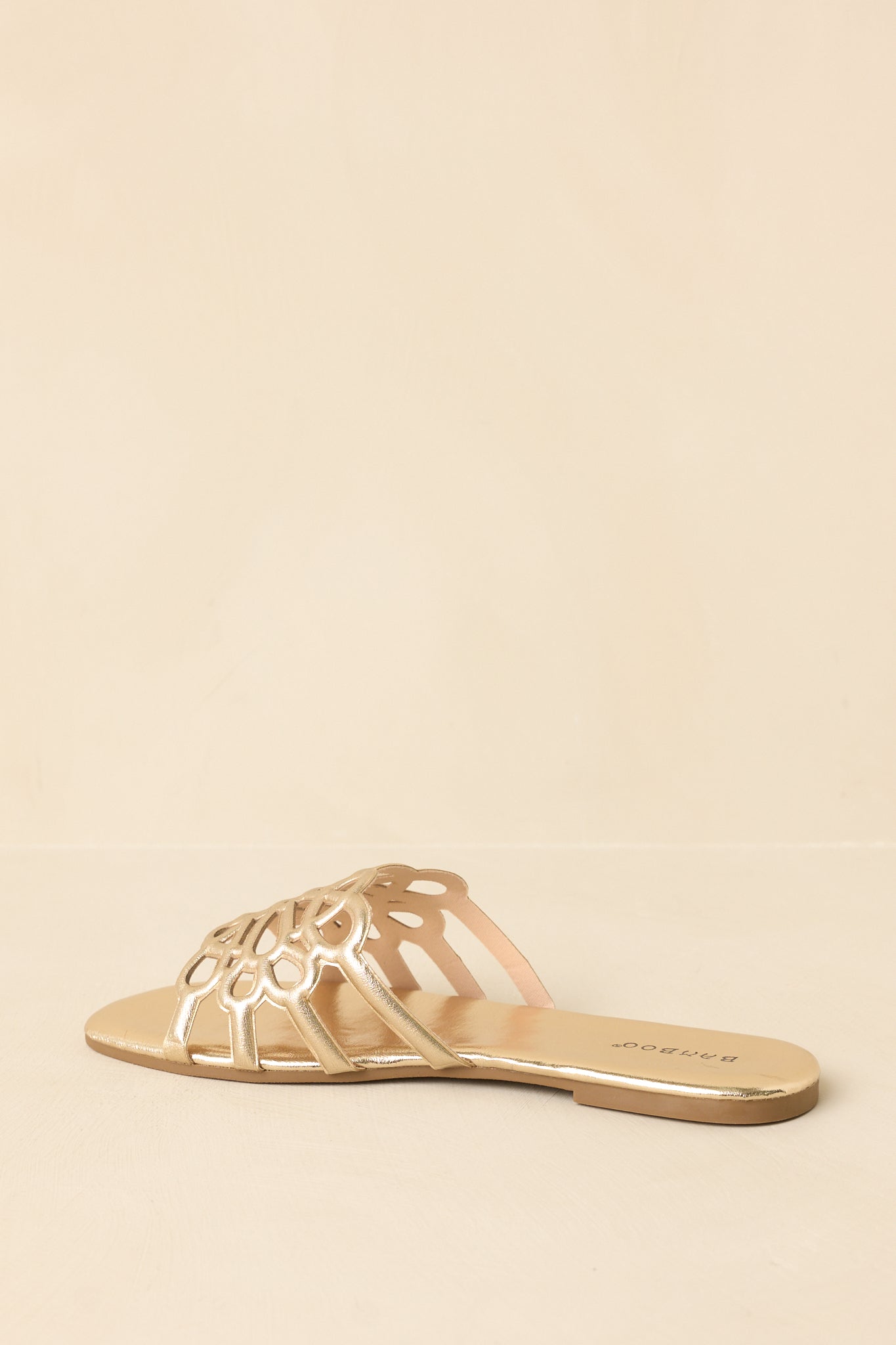 Slip Into Something Pretty Gold Cutout Slide Sandals