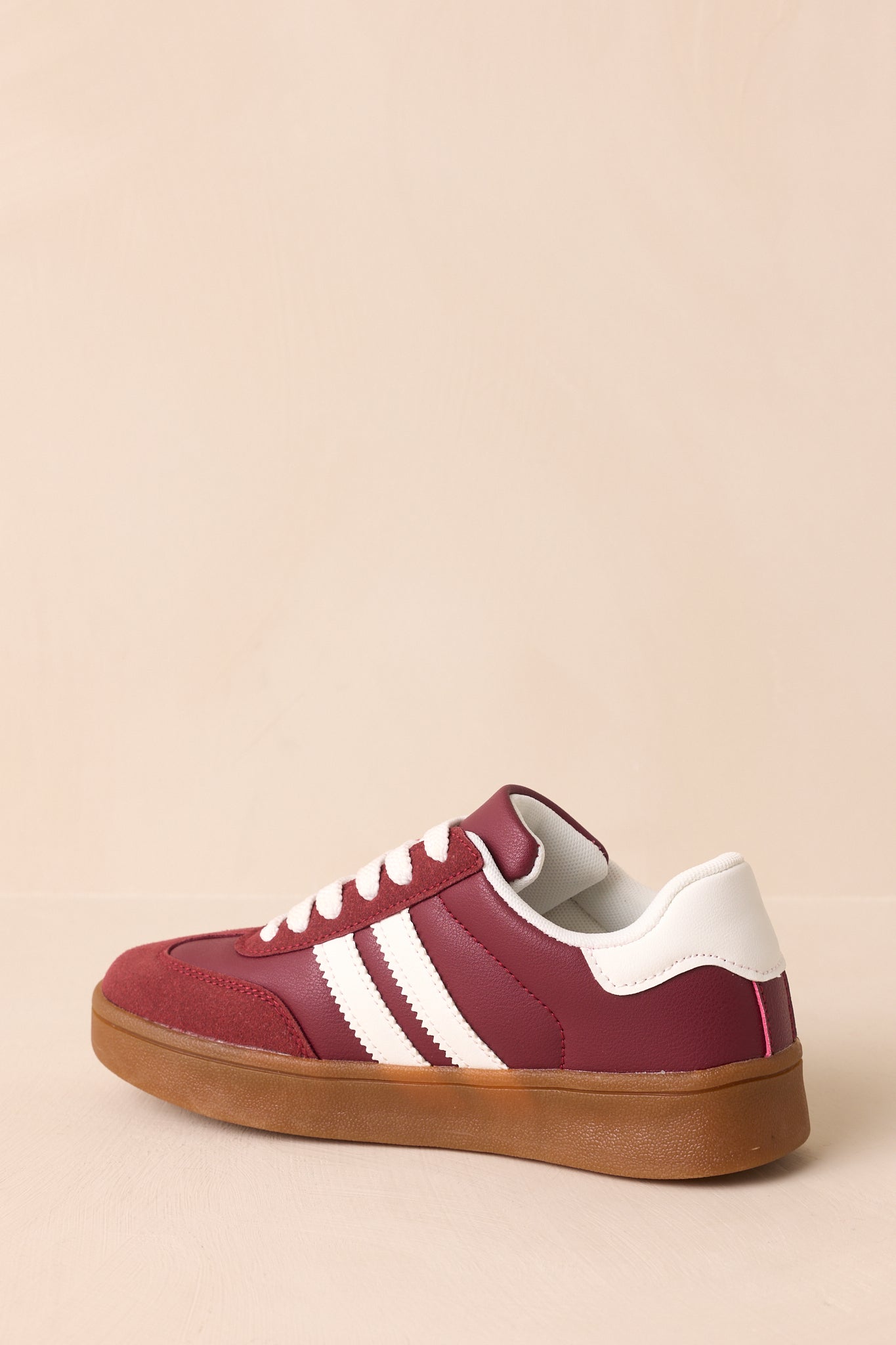 Chasing Chill Burgundy Faux Suede Lace-Up Sneakers