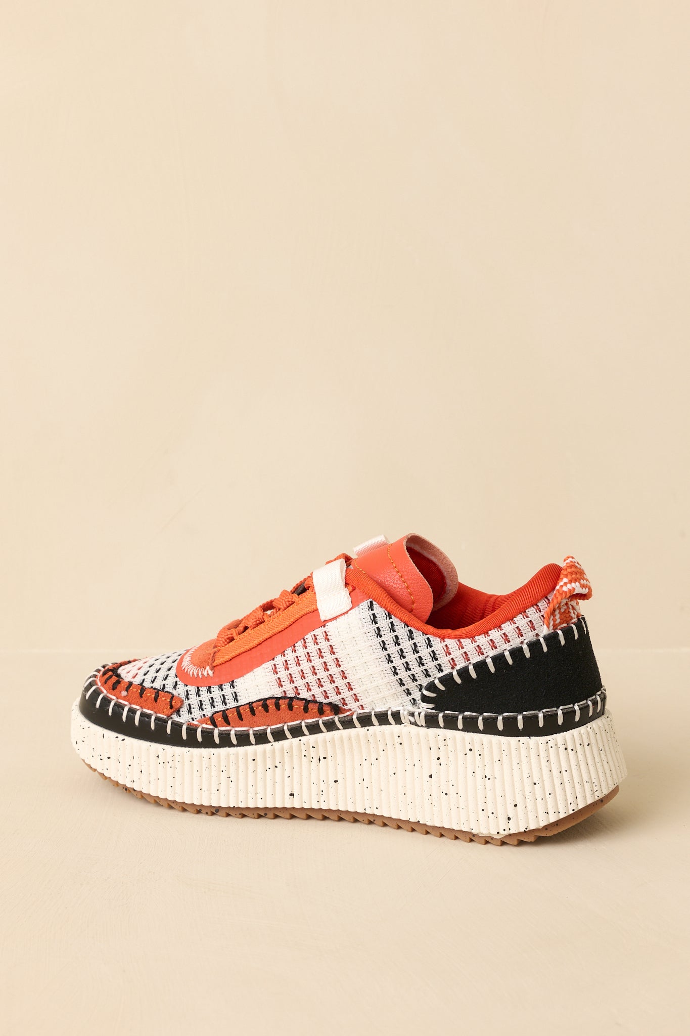 Dig In Your Heels Orange Multi Platform Sneakers