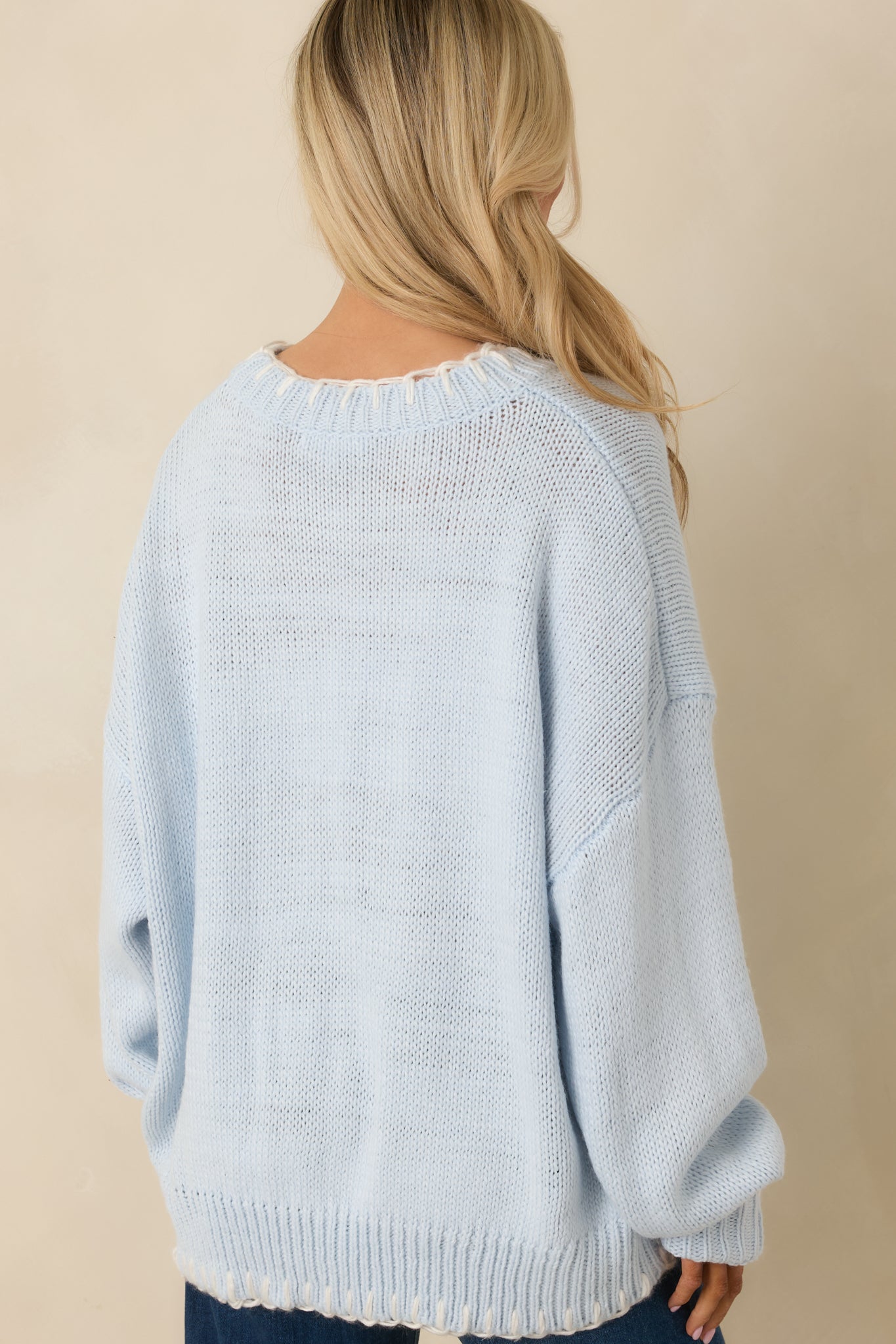Set Your Course Light Blue Knit Embroidered Sailboat Sweater