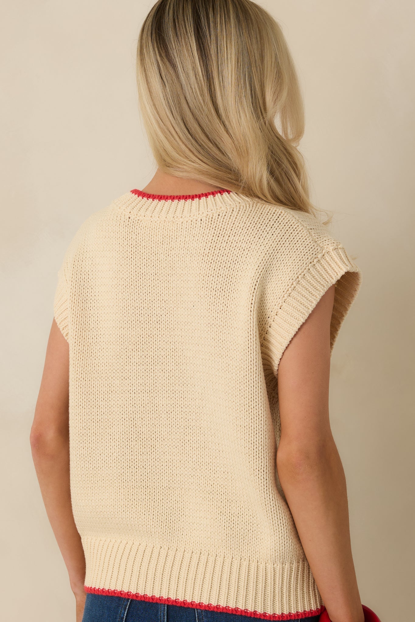 Just a Pinch Ivory Multi Knit Sleeveless Lobster Sweater