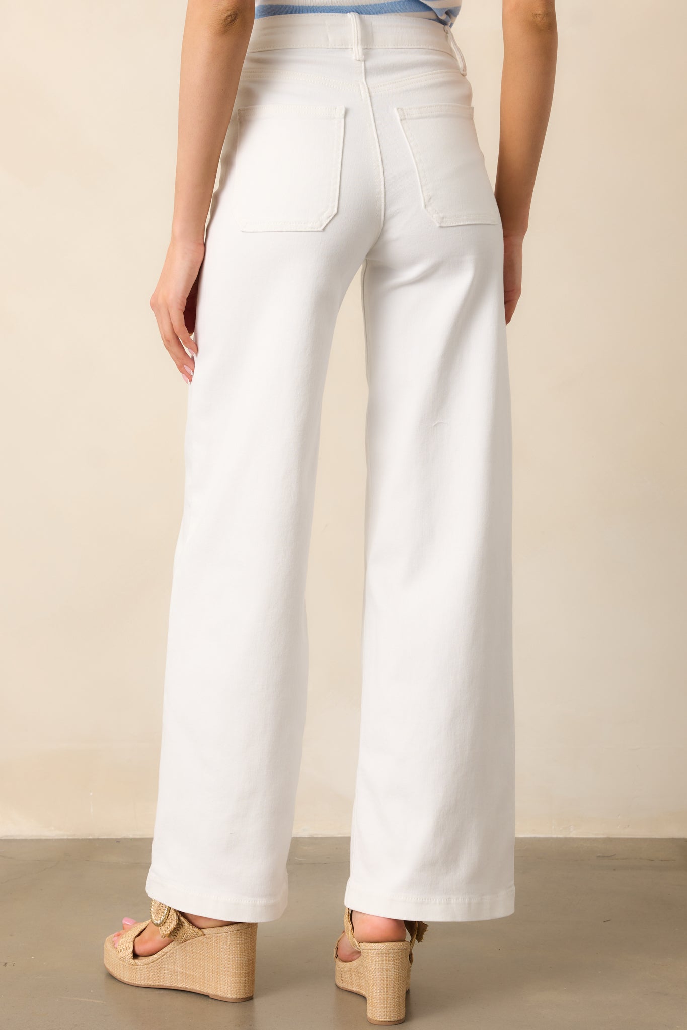 Meant For More White Straight Leg High Waisted Jeans