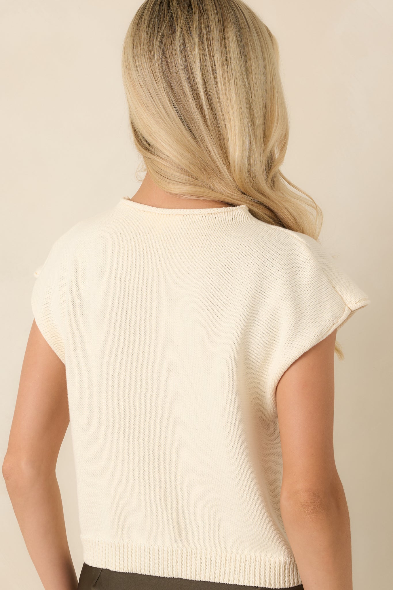 Let's Do This Ivory Sleeveless Button Front Top