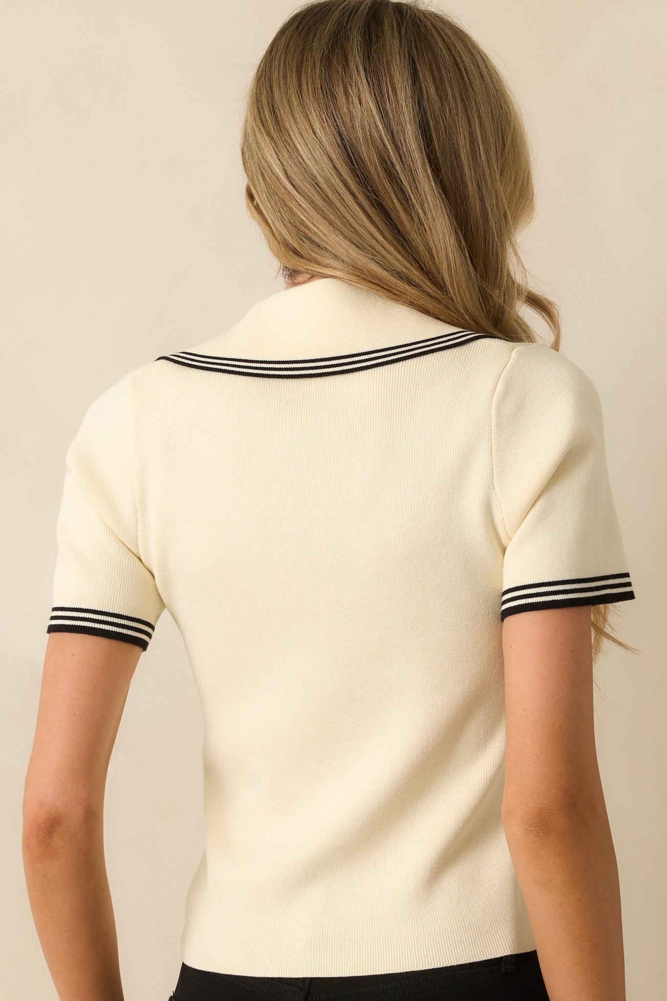 Top Of The Class Ivory Short Sleeve Polo Shirt