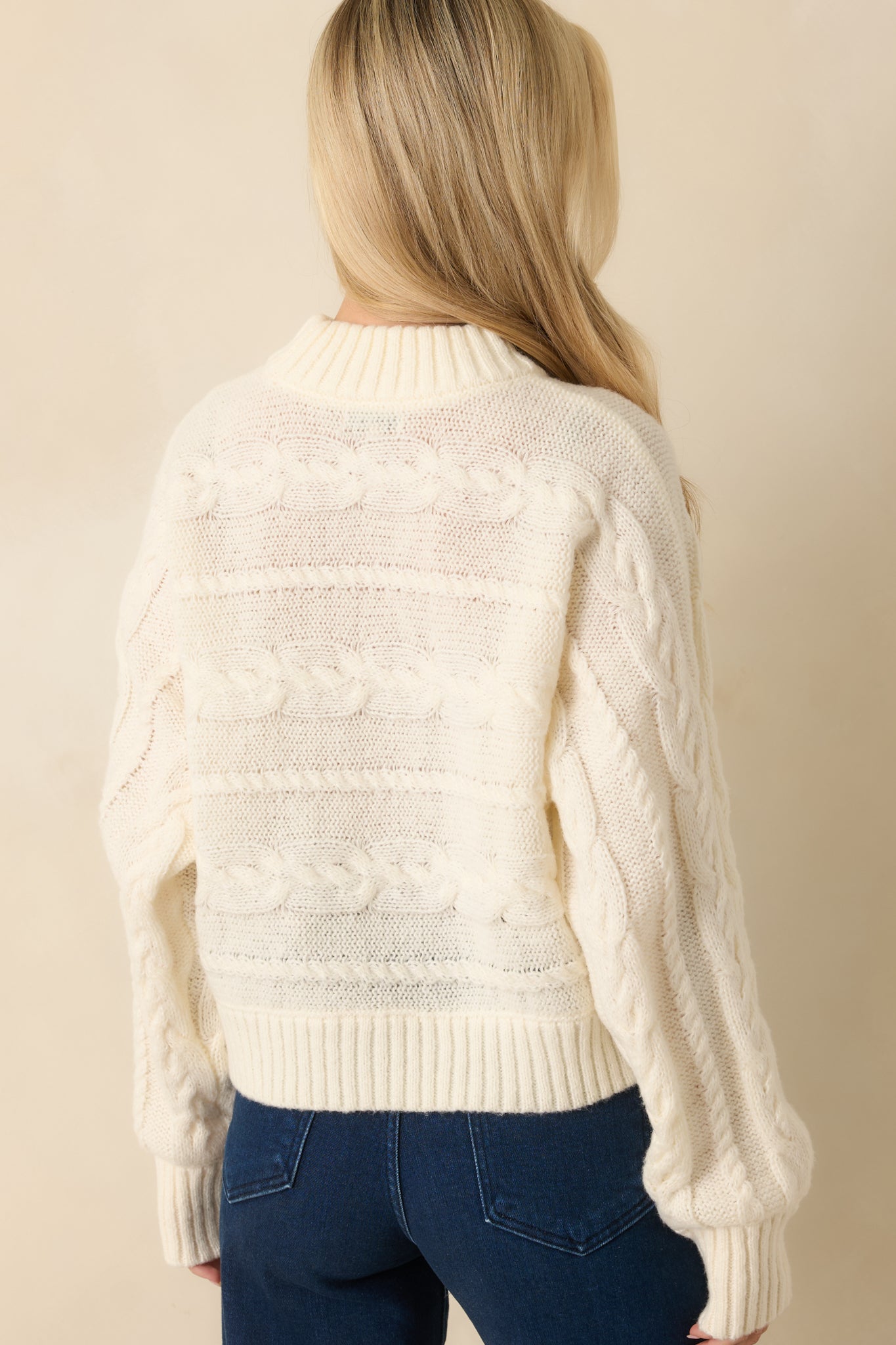 Z Supply Ivory Arctic Cable Cropped Sweater