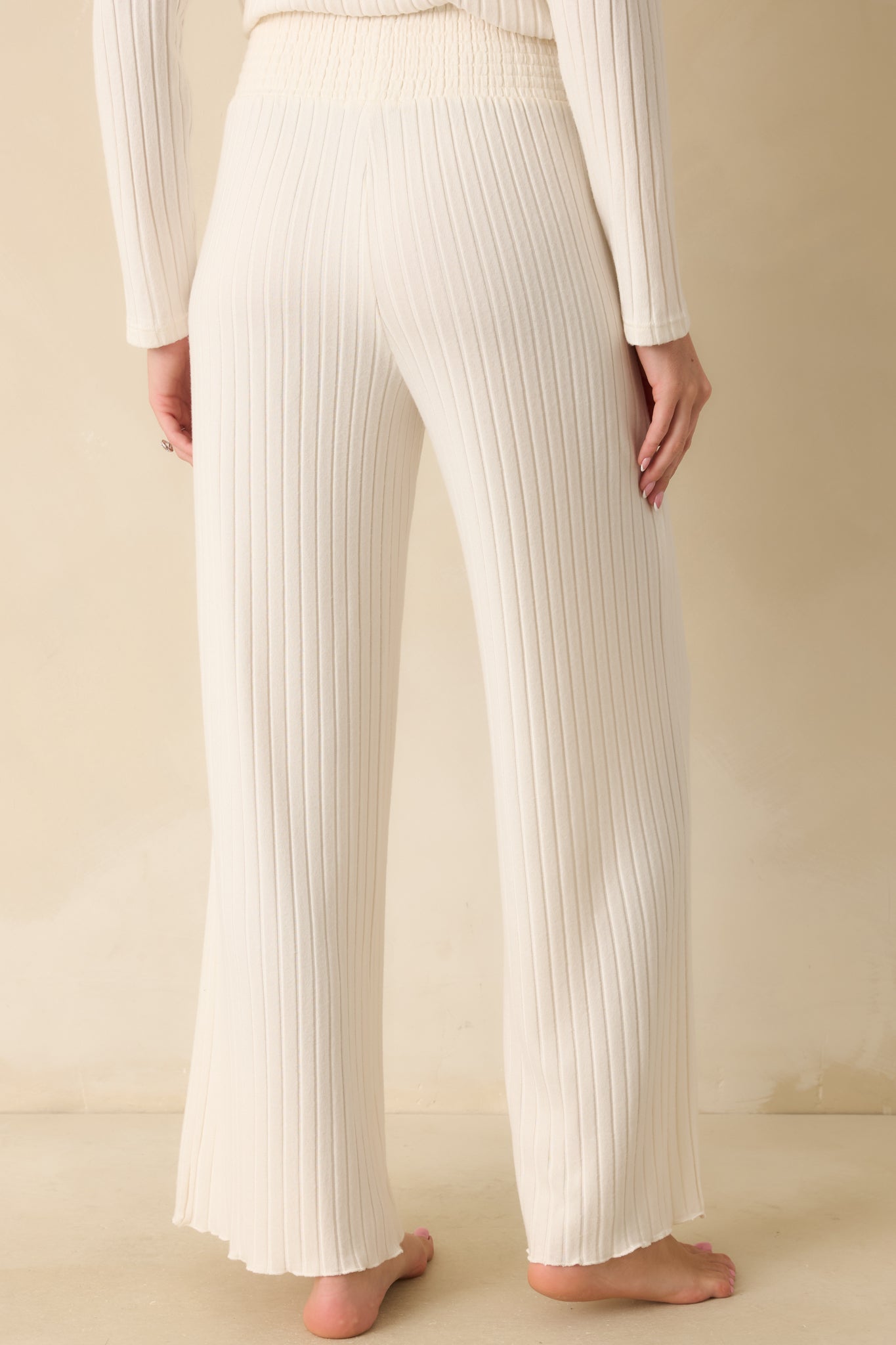 Z Supply Ivory Dawn Smocked Rib Pants
