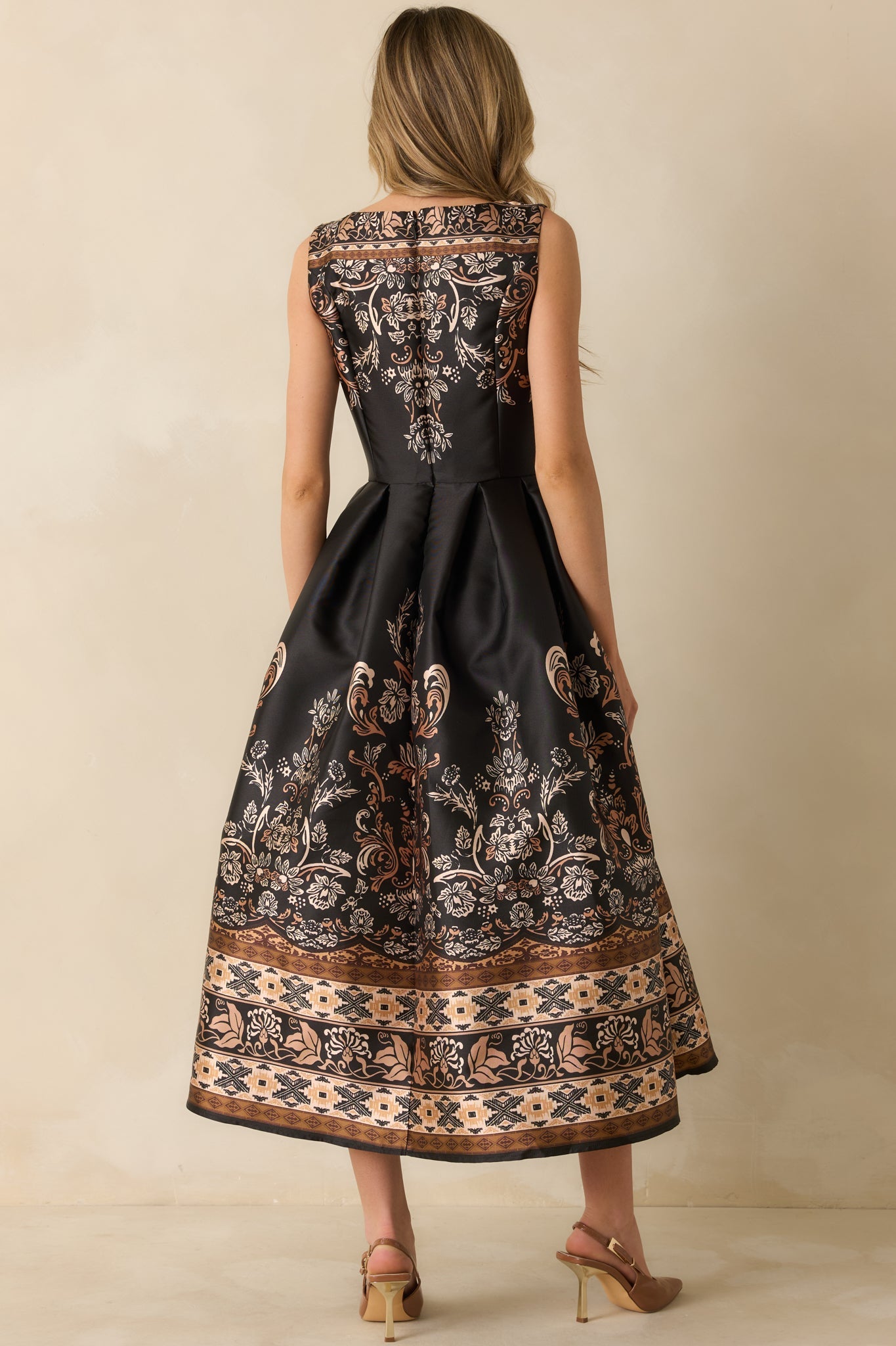 Twilight Opus Black Multi Jacquard Sleeveless Maxi Dress