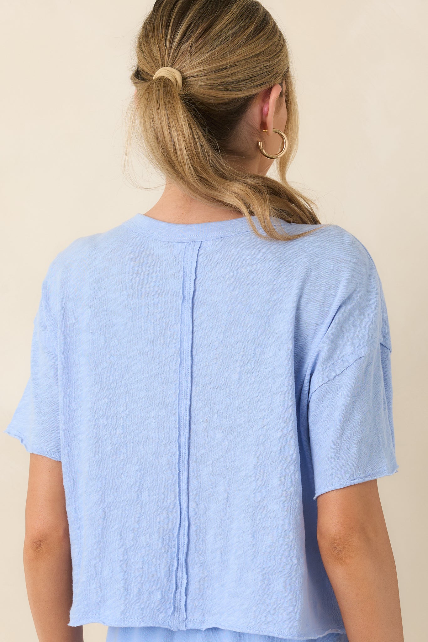 Z Supply Barcelona Blue Cotton Everyday Pocket Tee