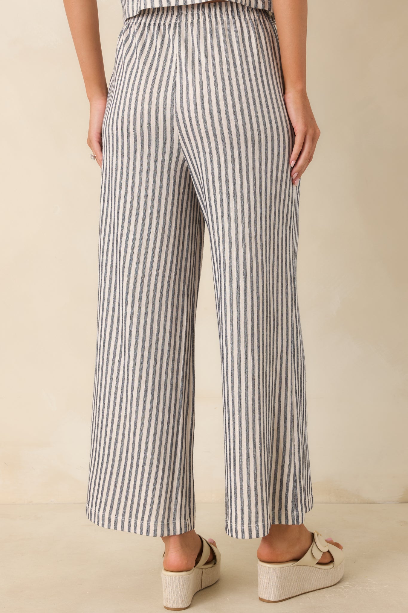 Z Supply Scout Navy & Ivory Cotton Knit Stripe Pants