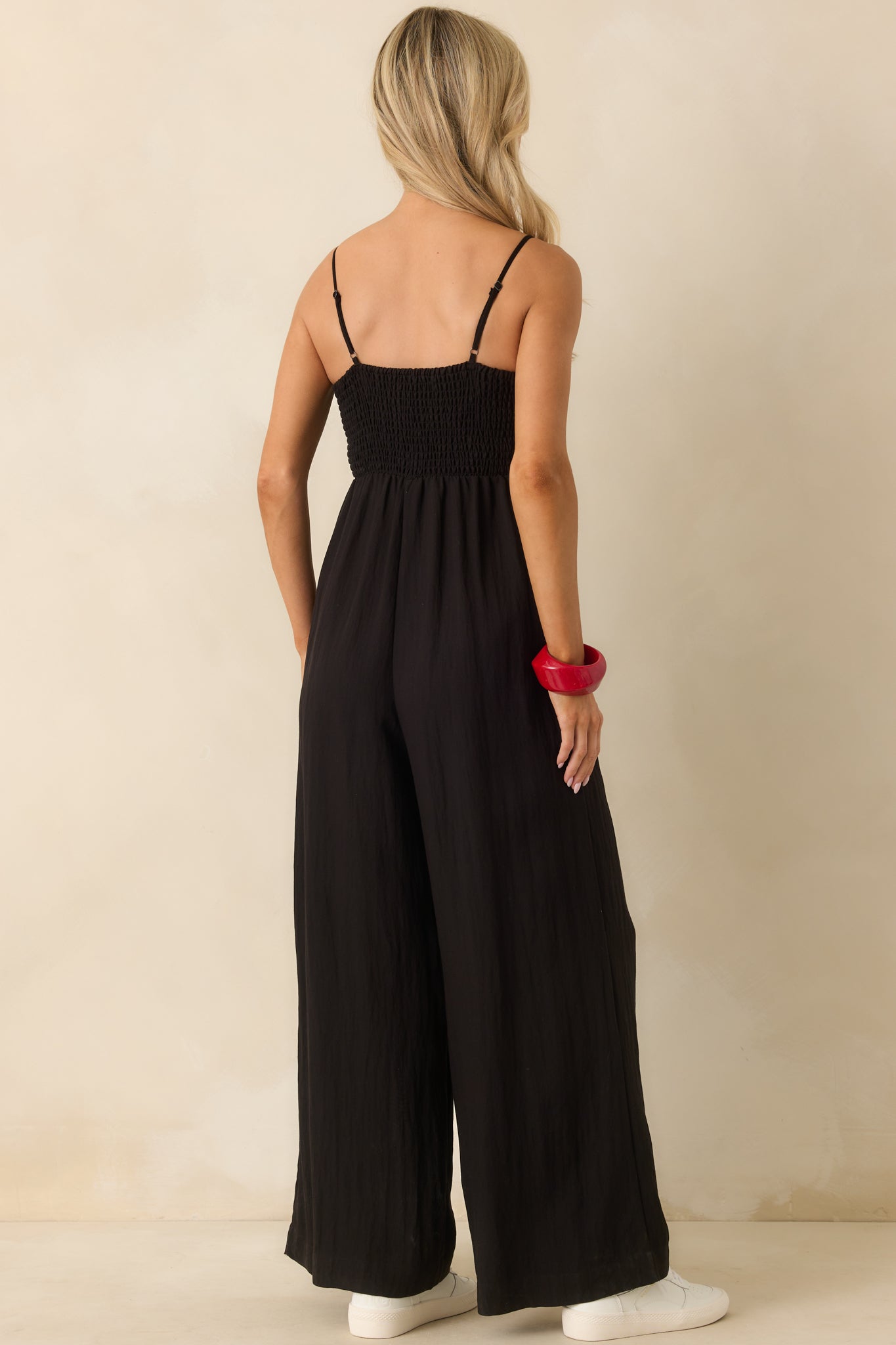 Z Supply Black Rayon Beachside Smocked Jumpsuit
