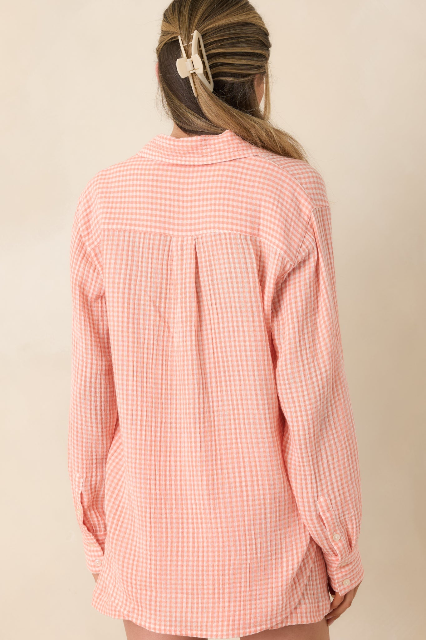 Z Supply Cantaloupe Orange Cotton Classic Gingham Top
