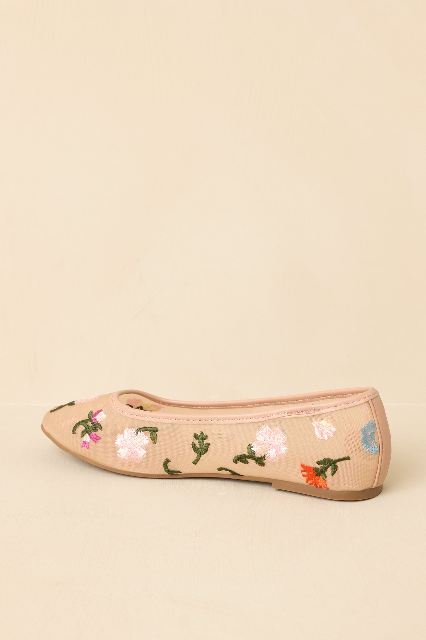 Petal Soft Nude Multi Floral Mesh Ballet Flats