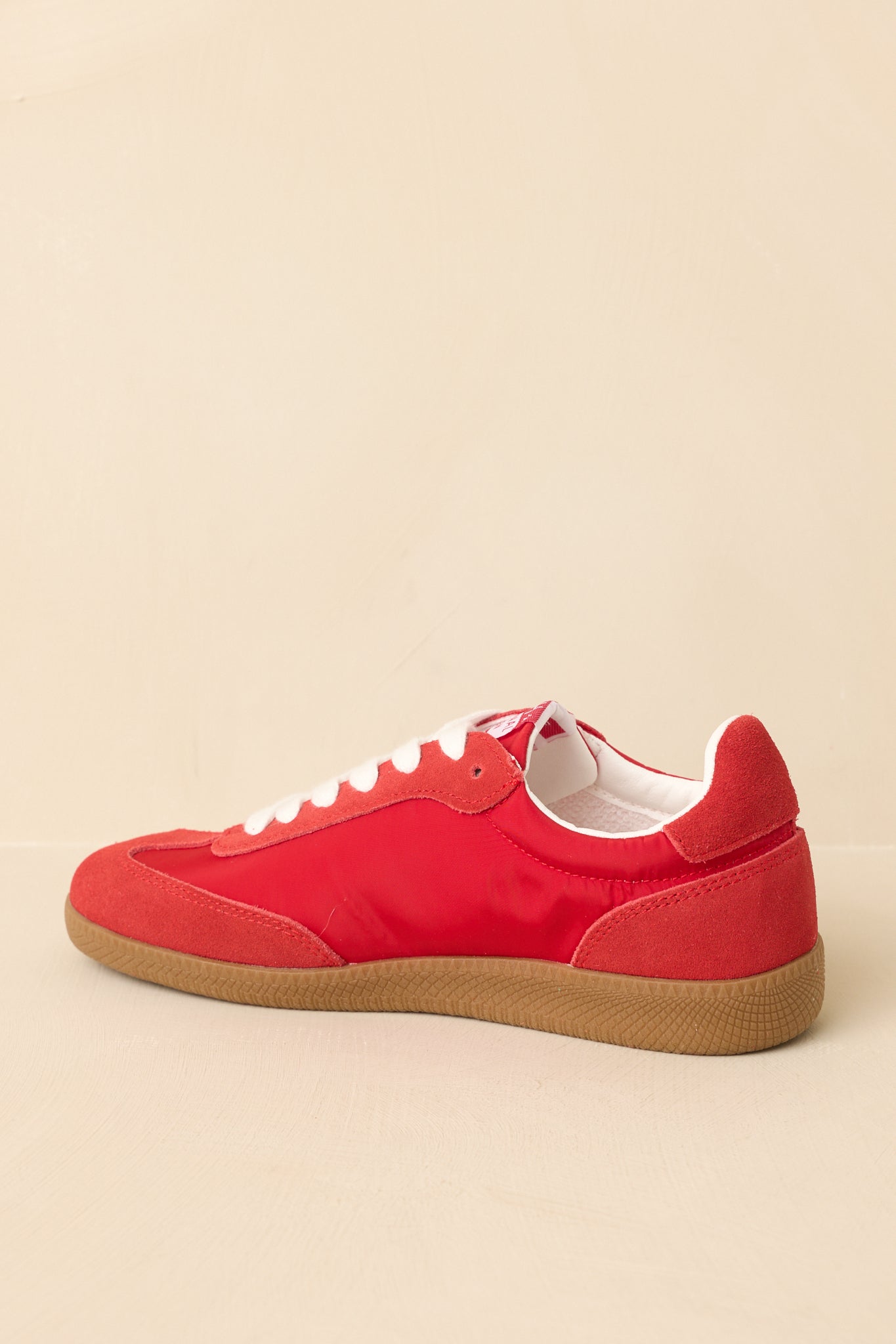 Vintage Havana Nadia Red Suede Lace-Up Sneakers