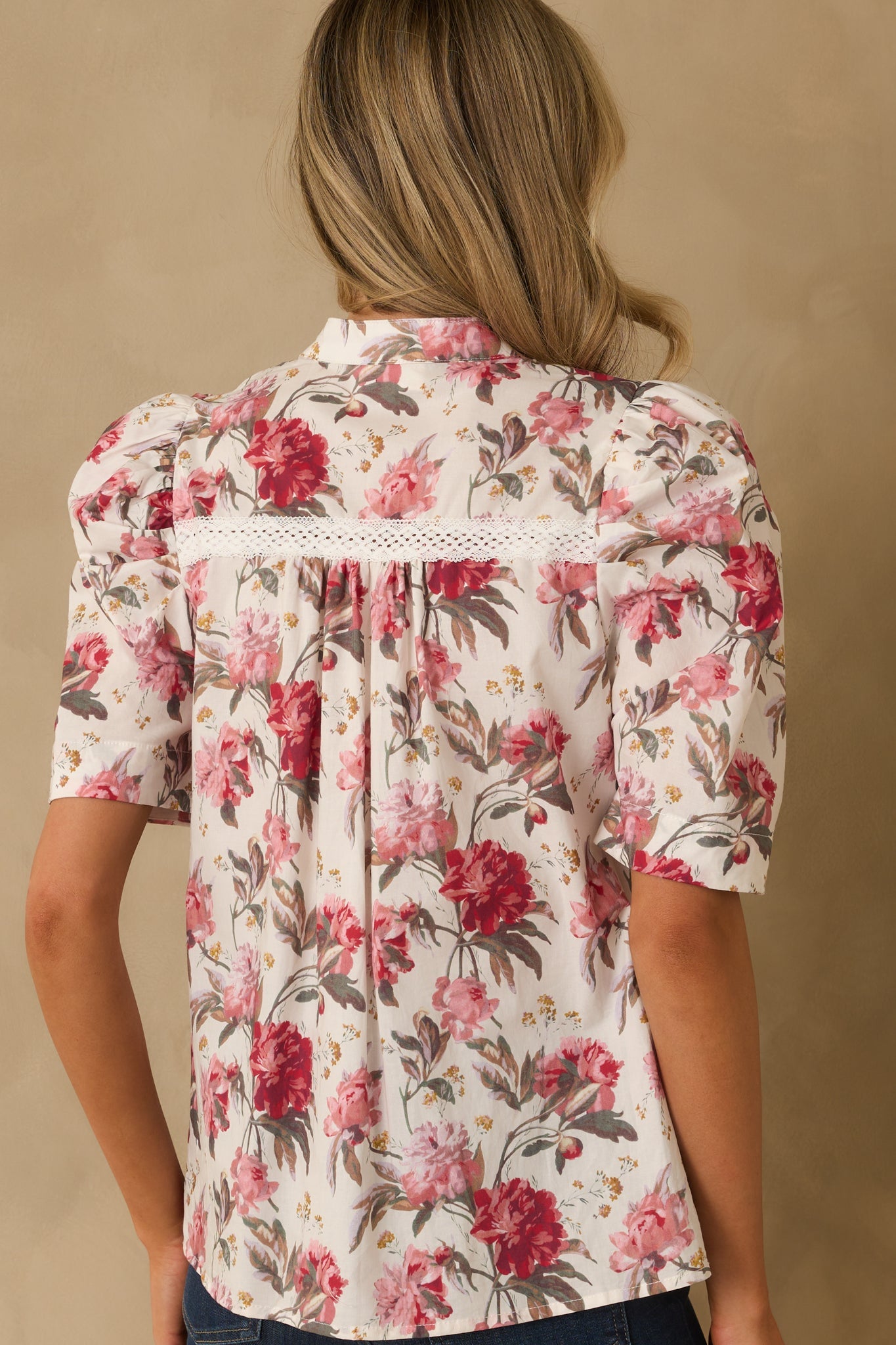 On Your Mind Pink Multi Floral Print Cotton Button Front Top