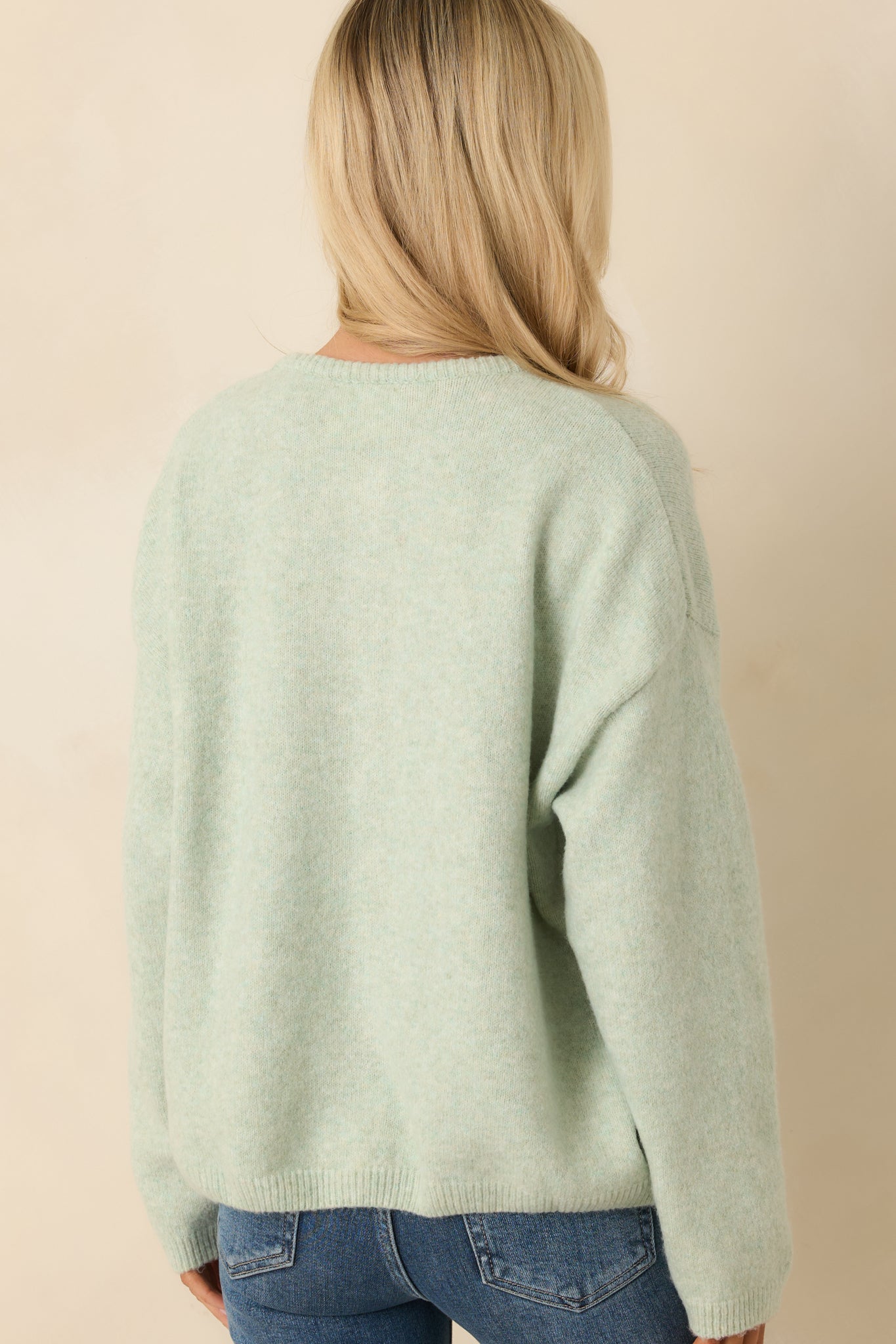 Sweet Simplicity Mint Green Knit Button Front Cardigan