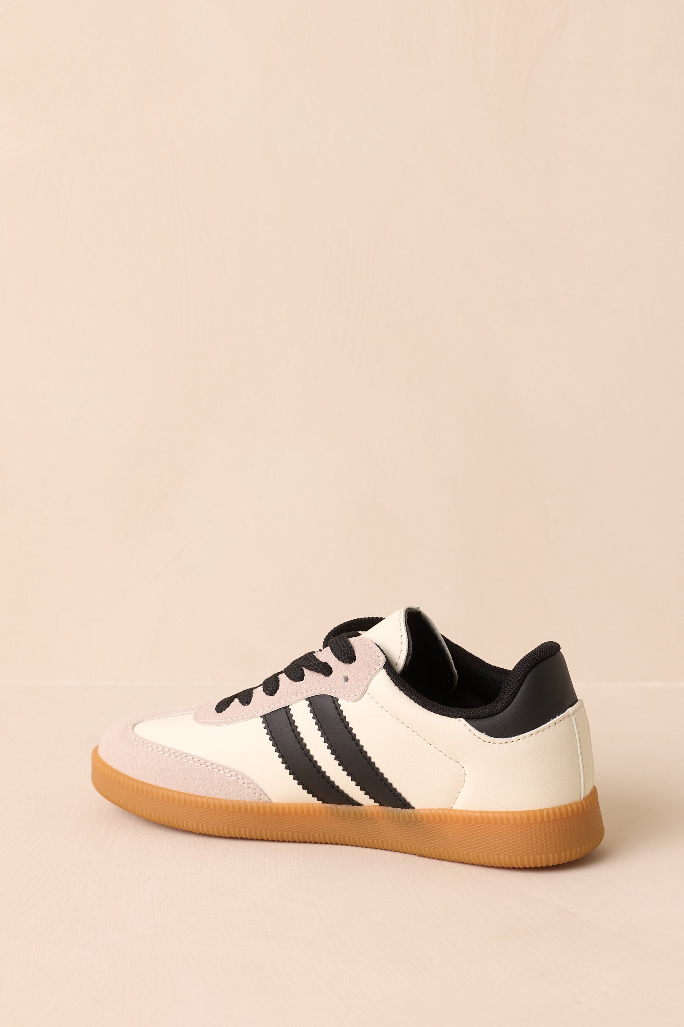 Bring The Good Vibes Ivory Faux Leather Lace-Up Sneakers