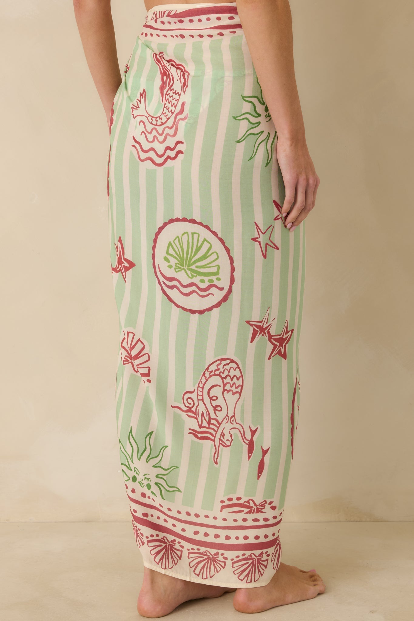 MINKPINK Soleil Green Stripe Mermaid Sarong