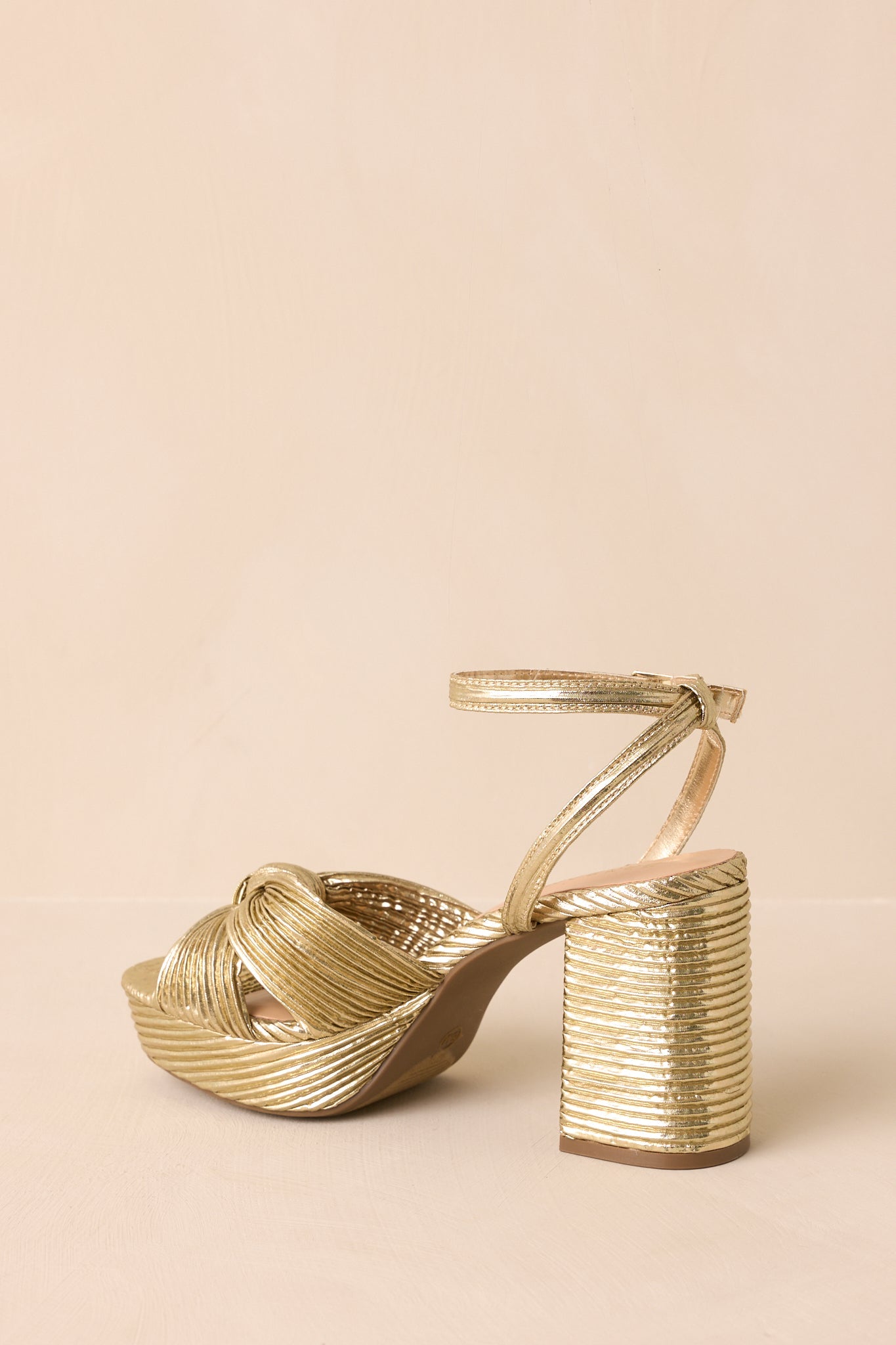 Go For It Gold Metallic Block Heels