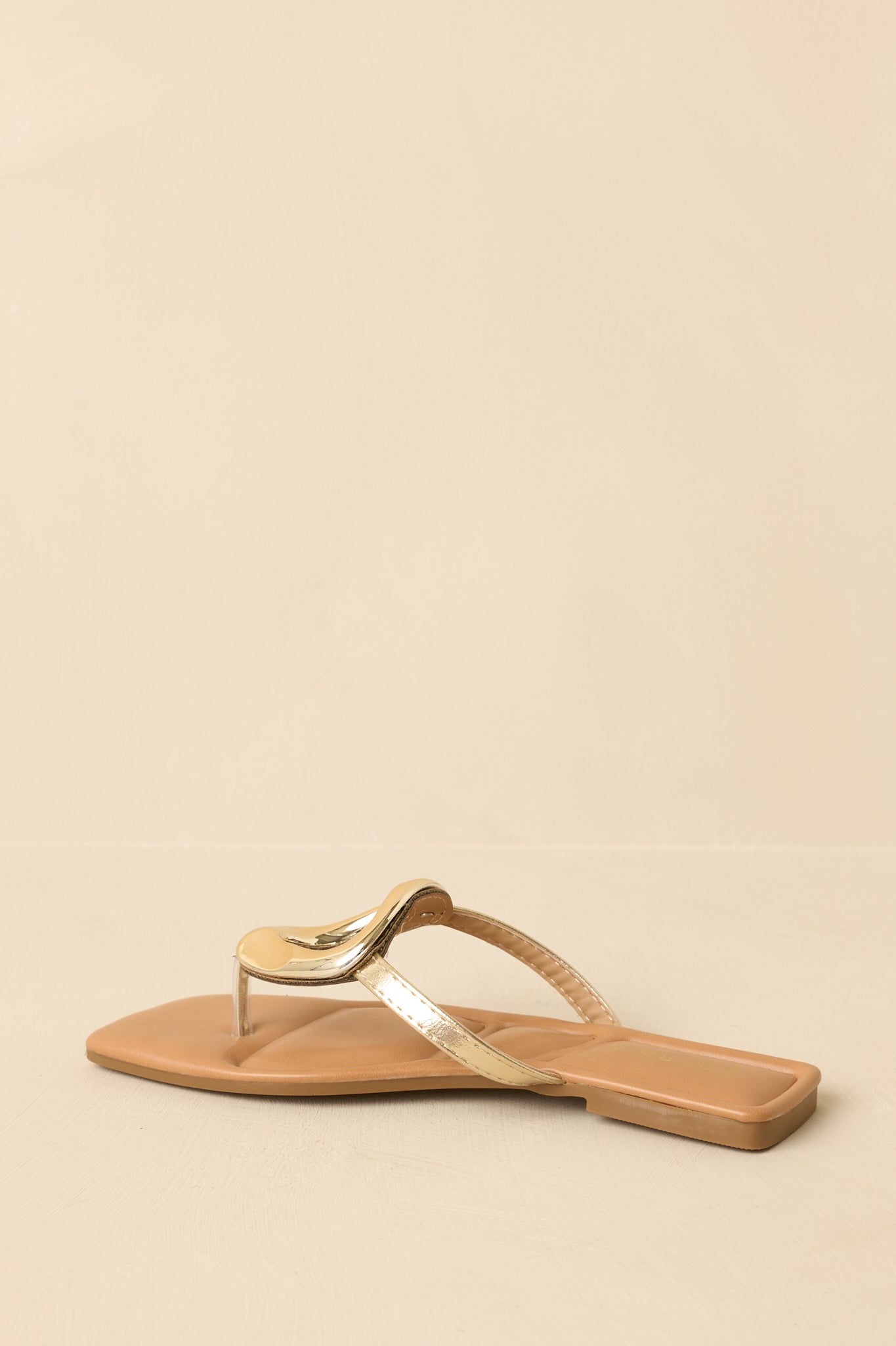 Riviera Glow Gold Metallic Faux Leather Sandals