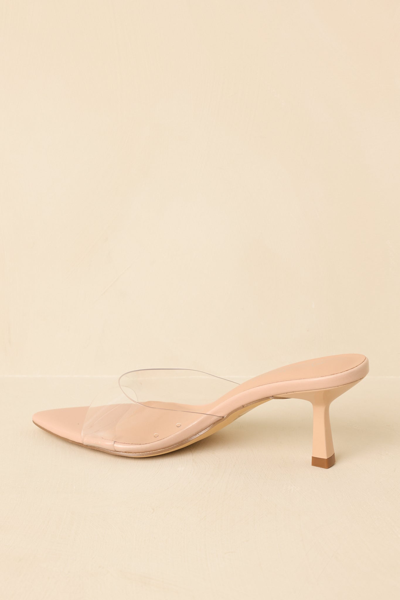 Great Expectations Clear Nude Kitten Heel Mules