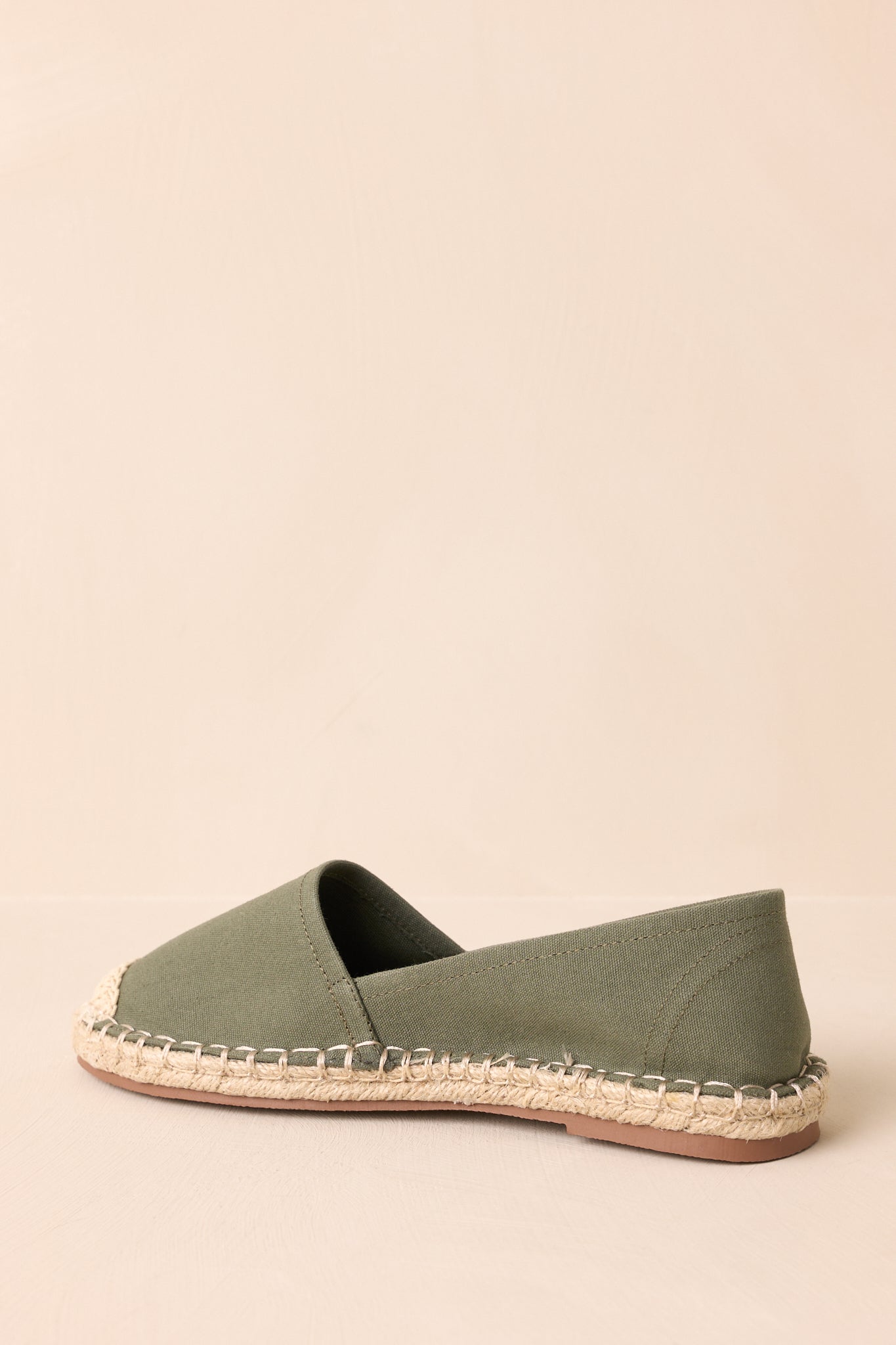 Not Just Pretty Green Canvas Close-Toed Espadrille Flats